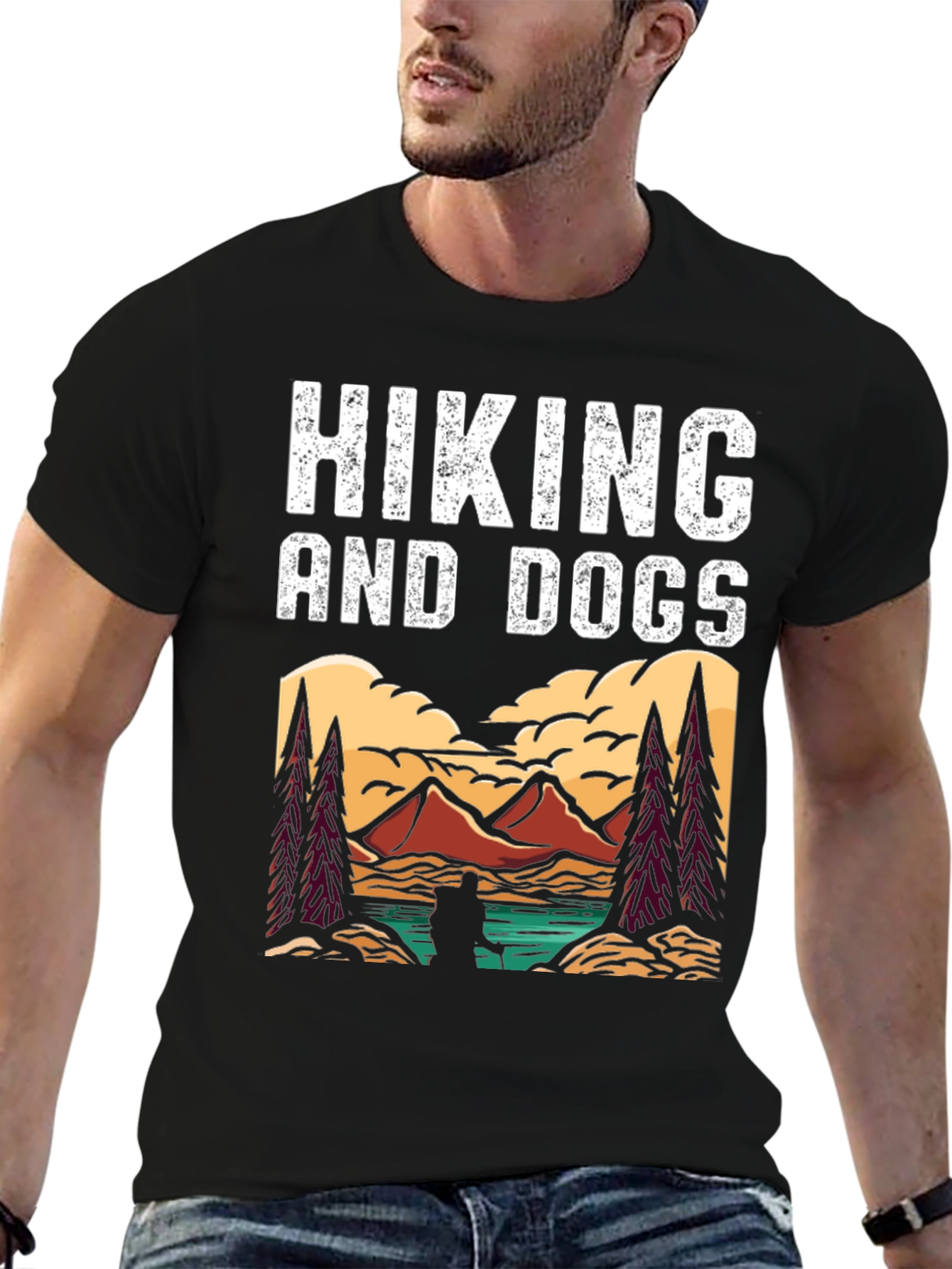 Hiking and Dogs Graphic T-Shirt