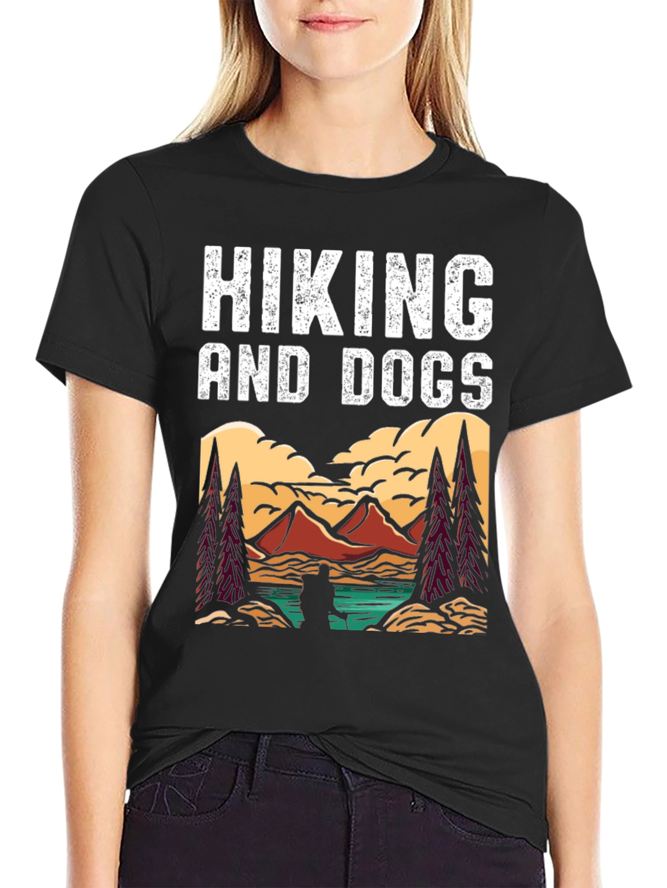 Hiking and Dogs Graphic T-Shirt