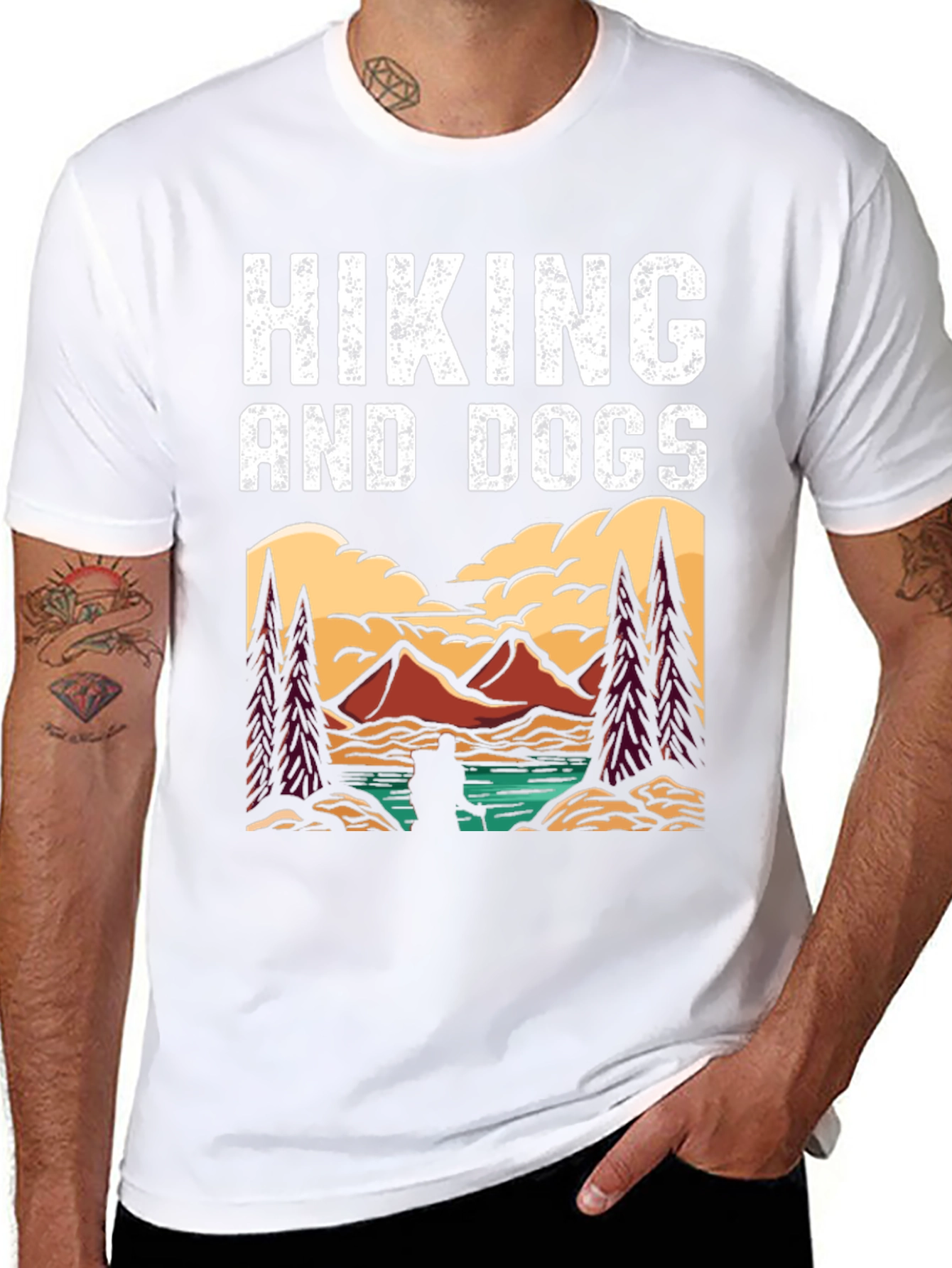 Hiking and Dogs Graphic T-Shirt