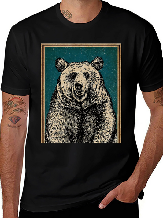 Bear Graphic Print Crew Neck T-Shirt