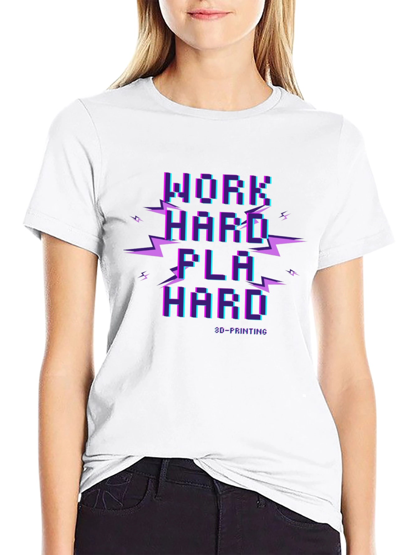 Work Hard Play Hard 3D Printing T-Shirt