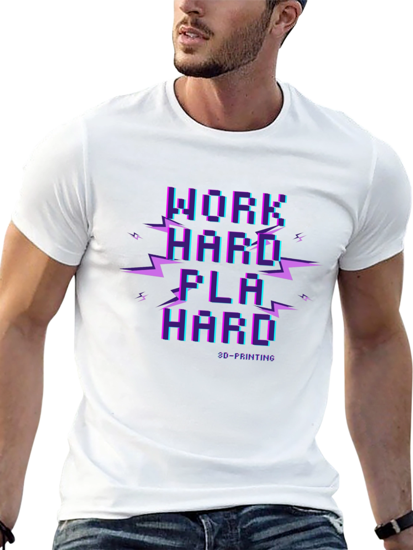 Work Hard Play Hard 3D Printing T-Shirt