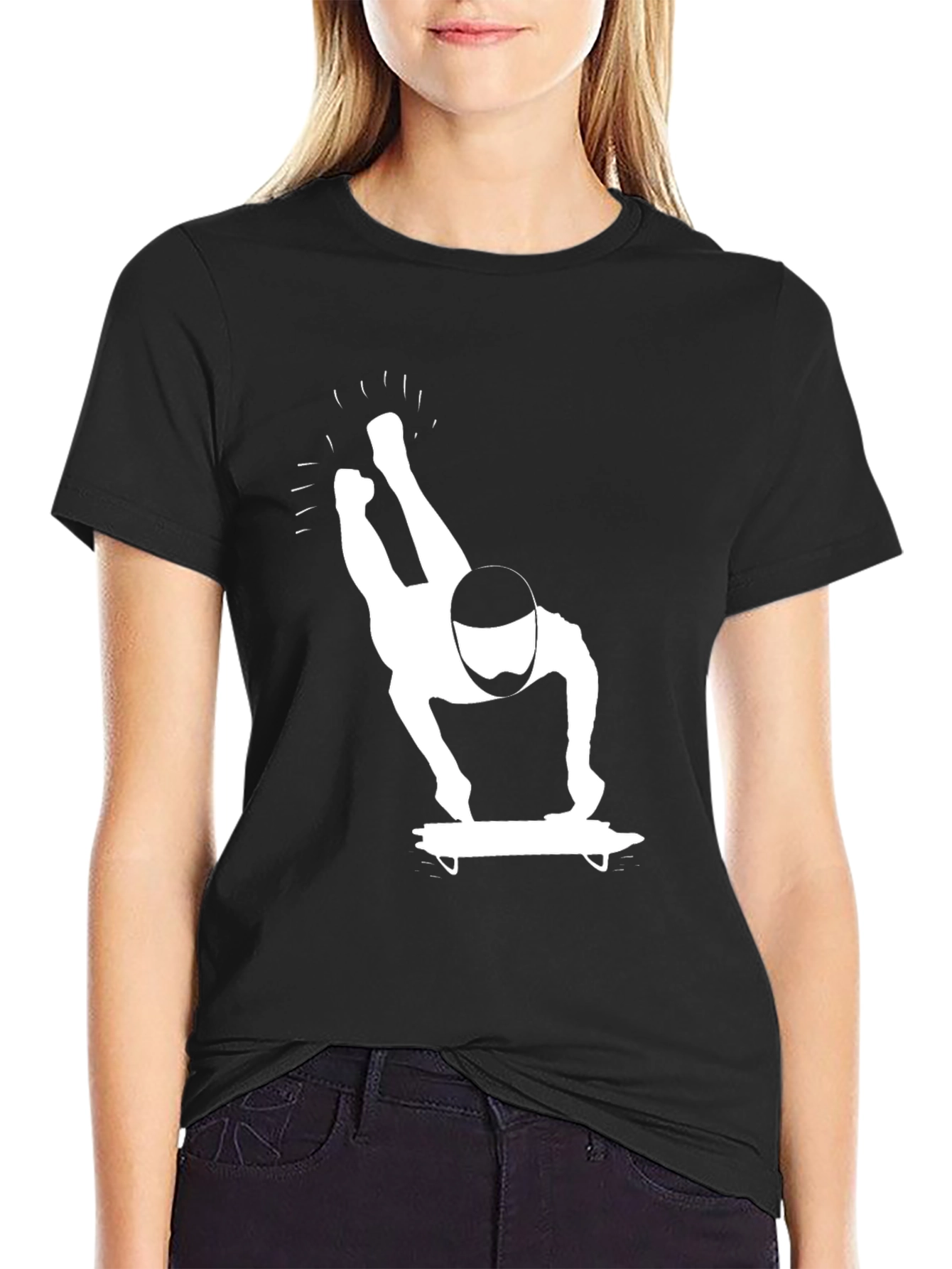 Skeleton Rider Graphic Tee - Black