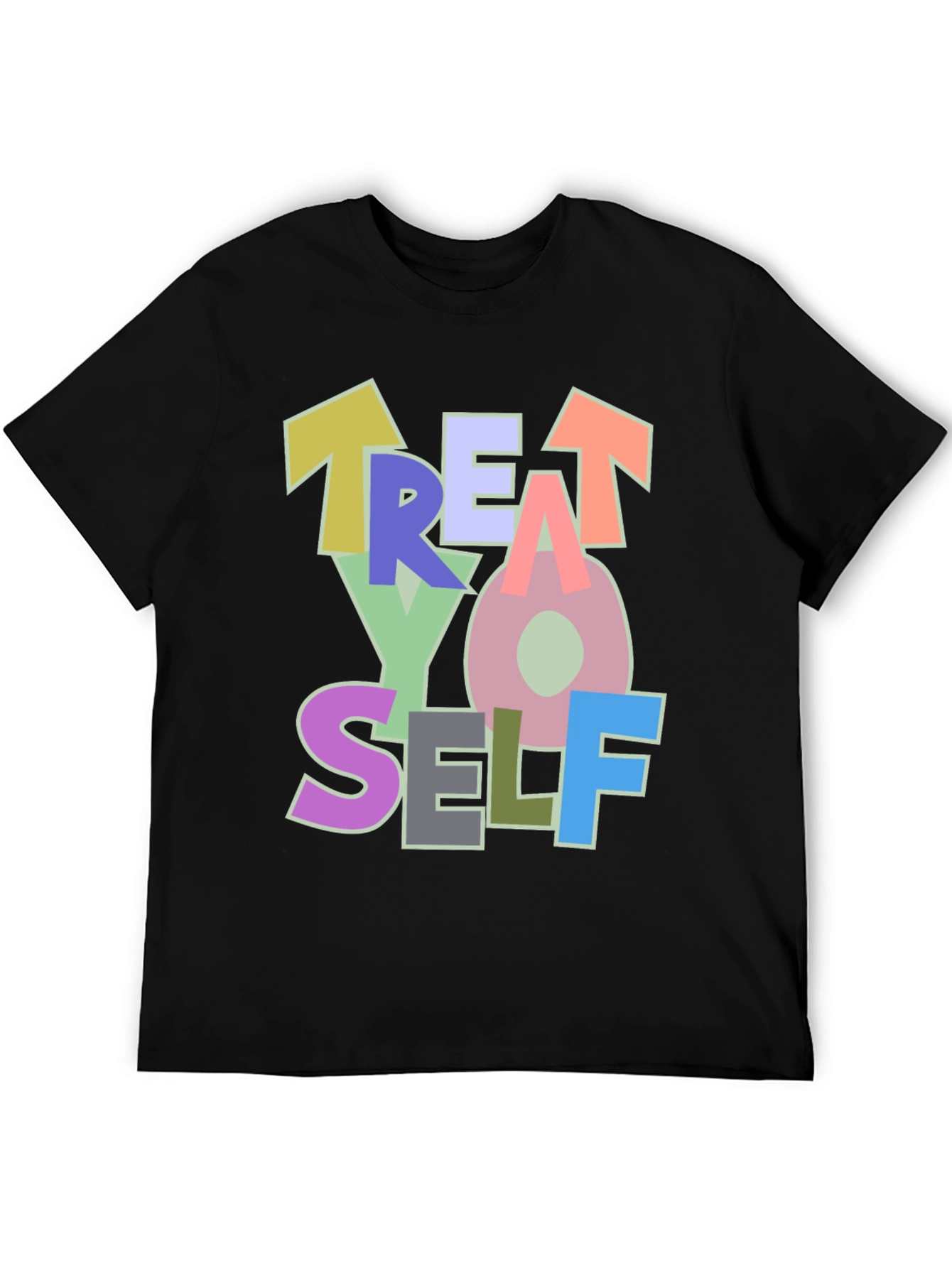 Treat Yo Self Black Graphic T-Shirt