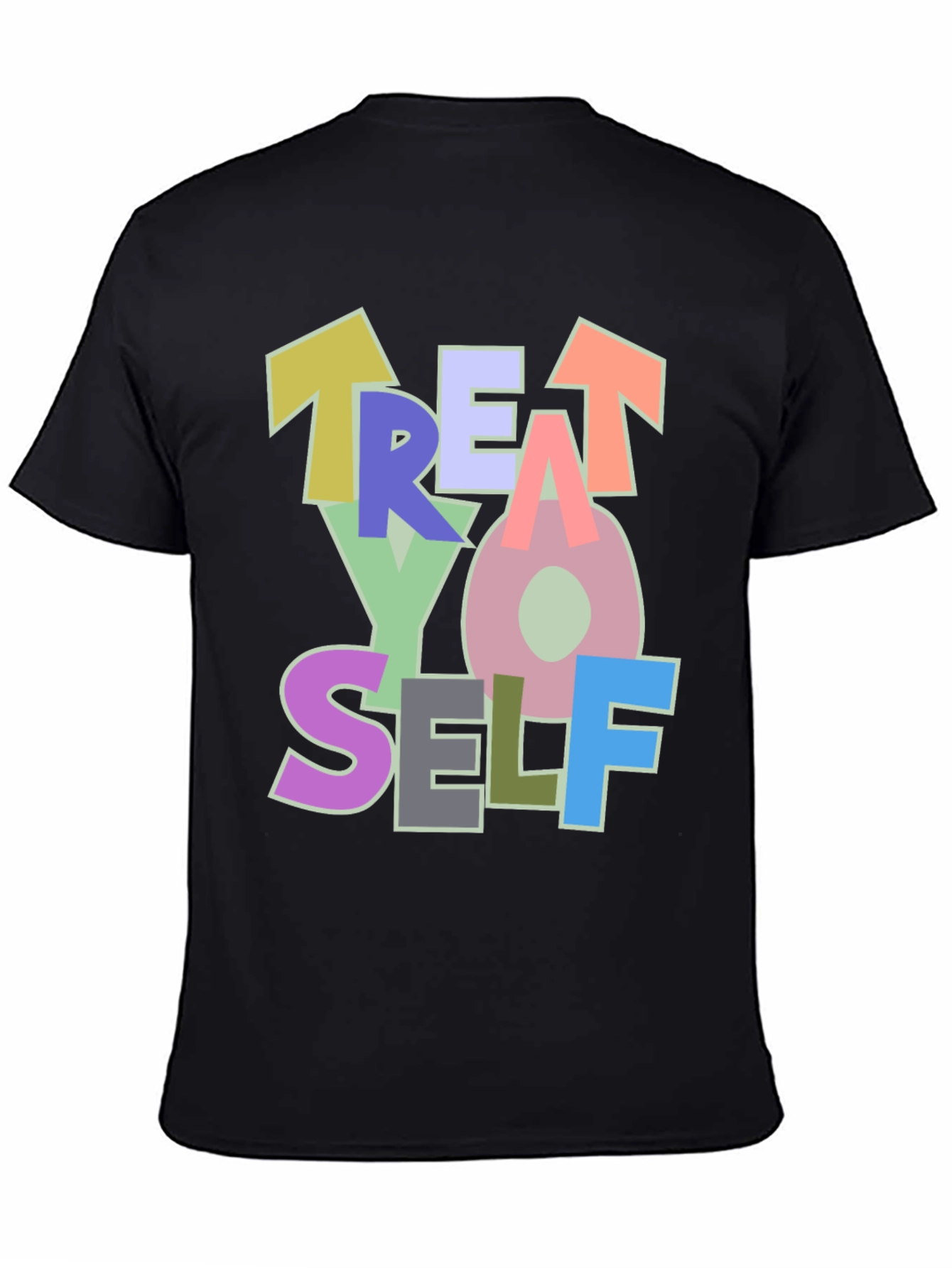 Treat Yo Self Black Graphic T-Shirt