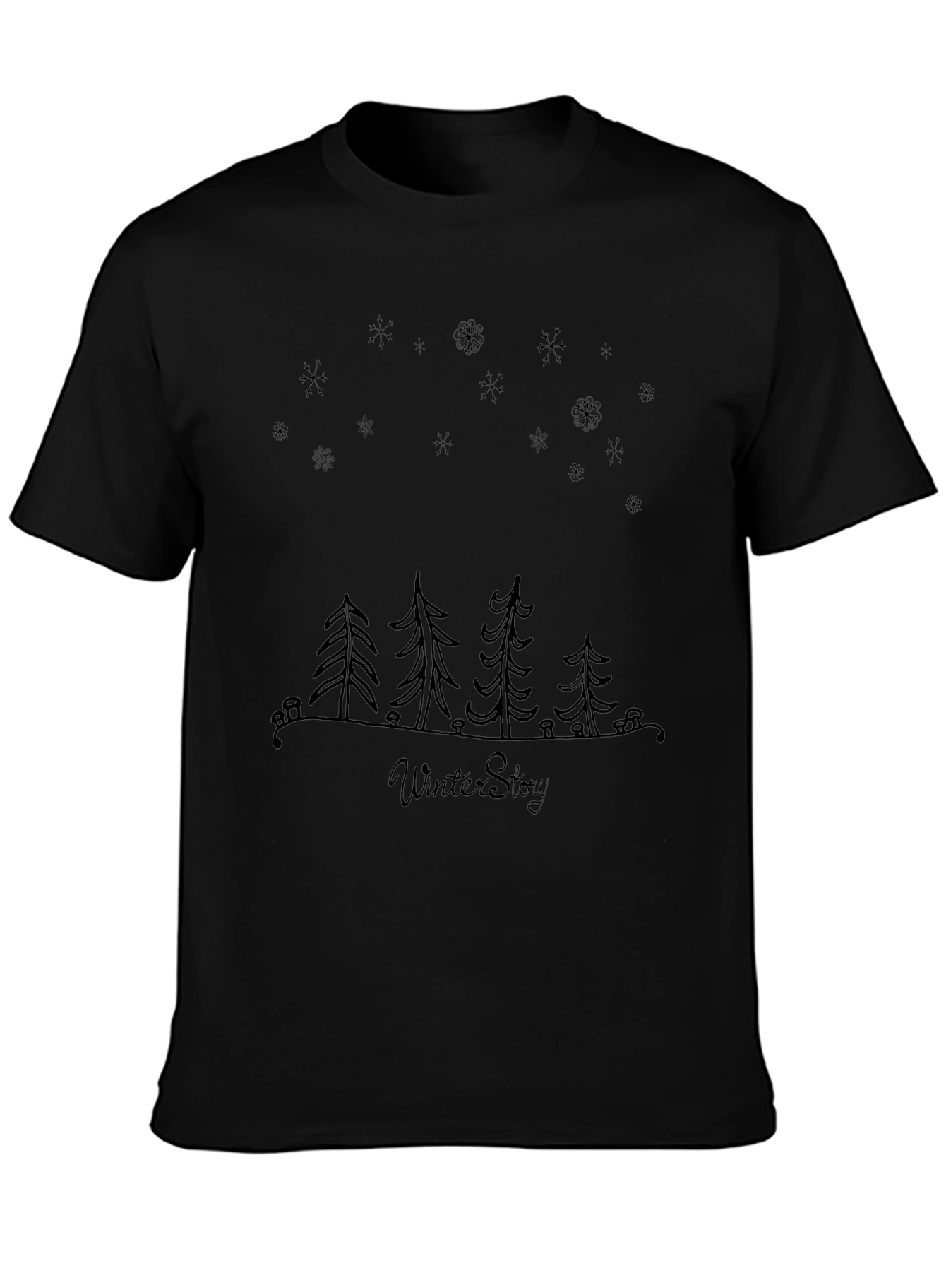 Winter Story Graphic Tee - Black