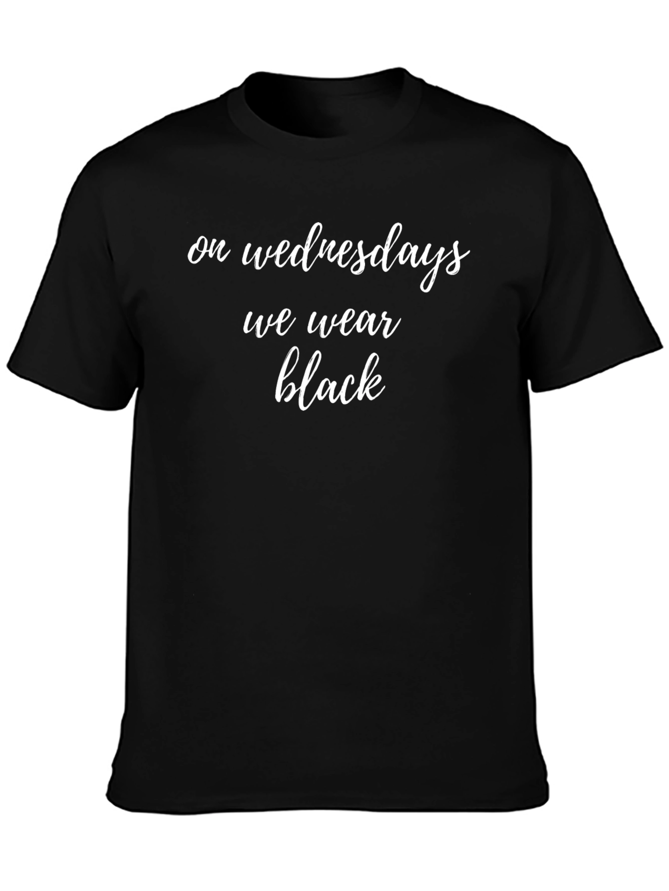 Wednesdays We Wear Black Tee - Stylish Graphic T-Shirt