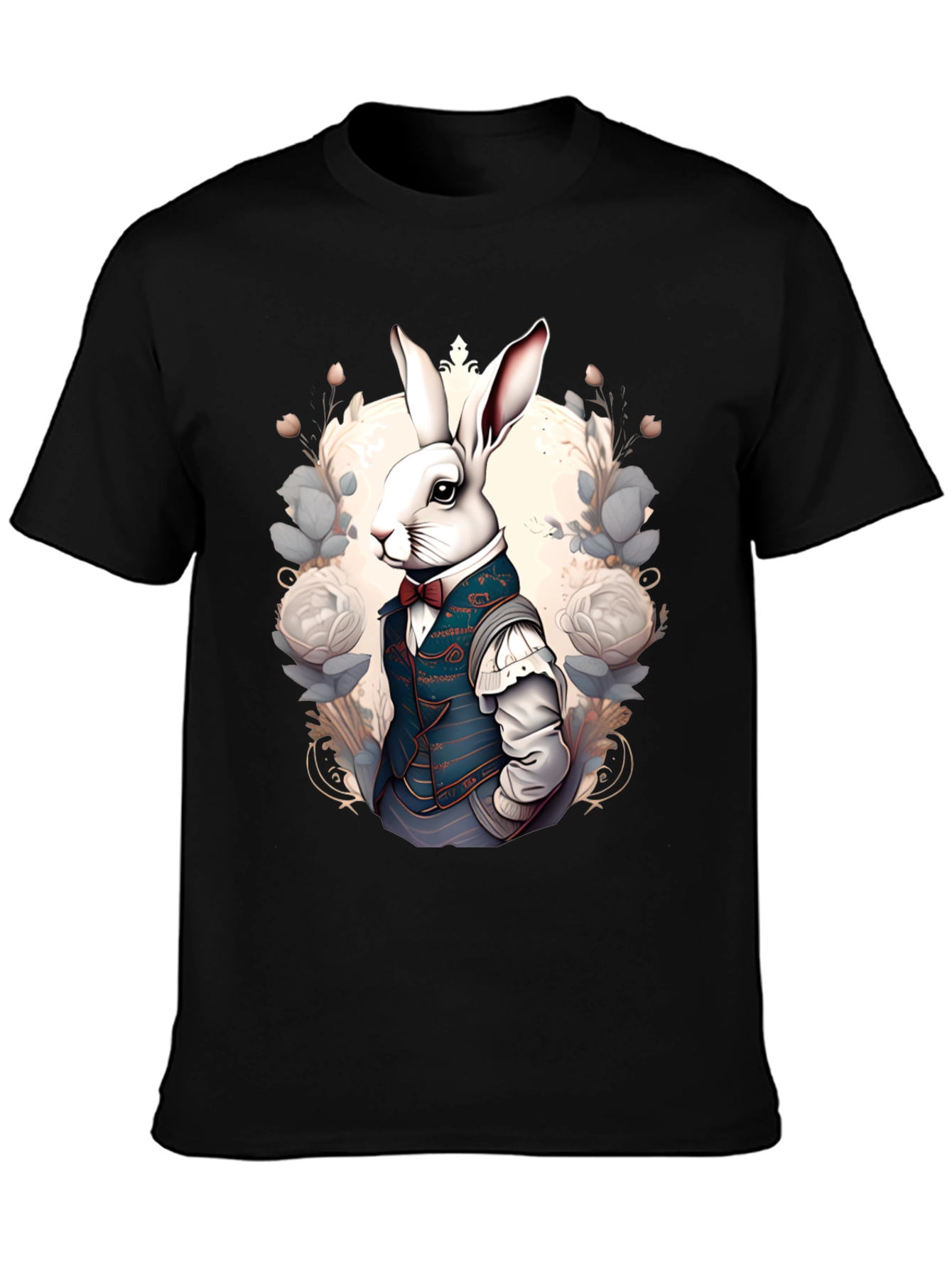 Rabbit in Suit T-Shirt: Elegant Animal Print