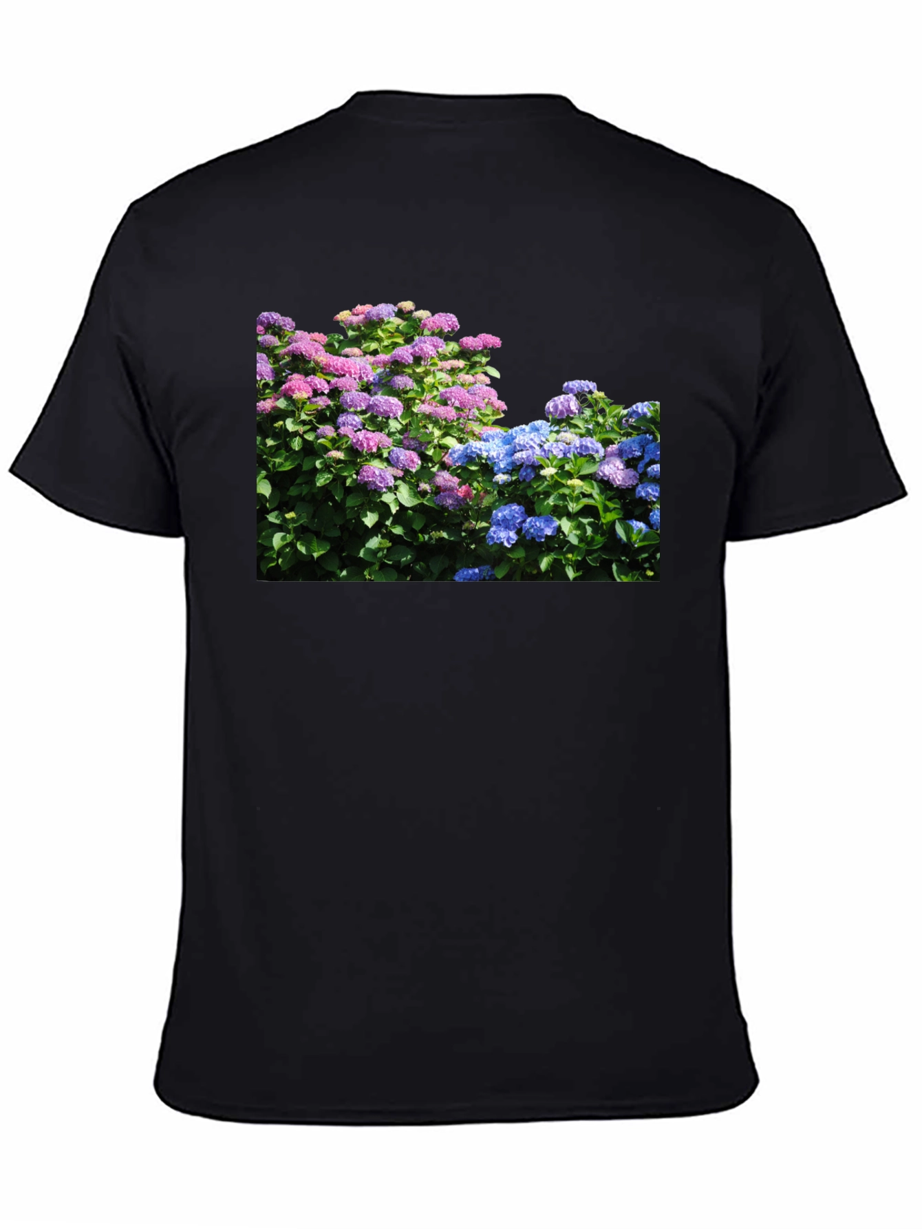 Floral Hydrangea Black T-Shirt