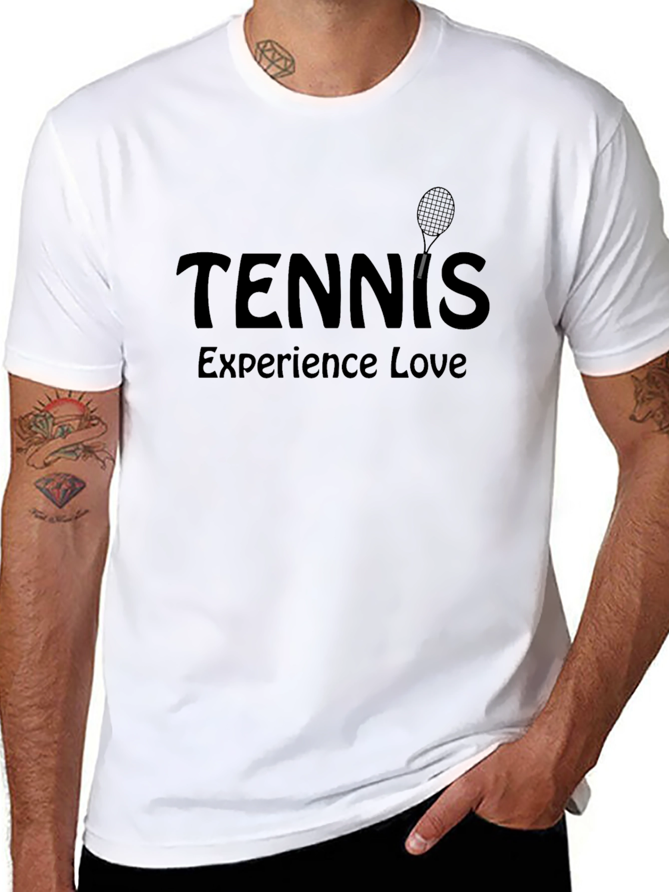 Tennis Experience Love Black Graphic Tee