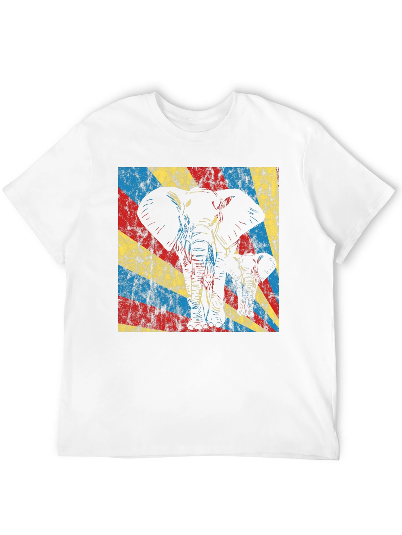 Elephant Graphic Tee - Retro Style Black T-Shirt