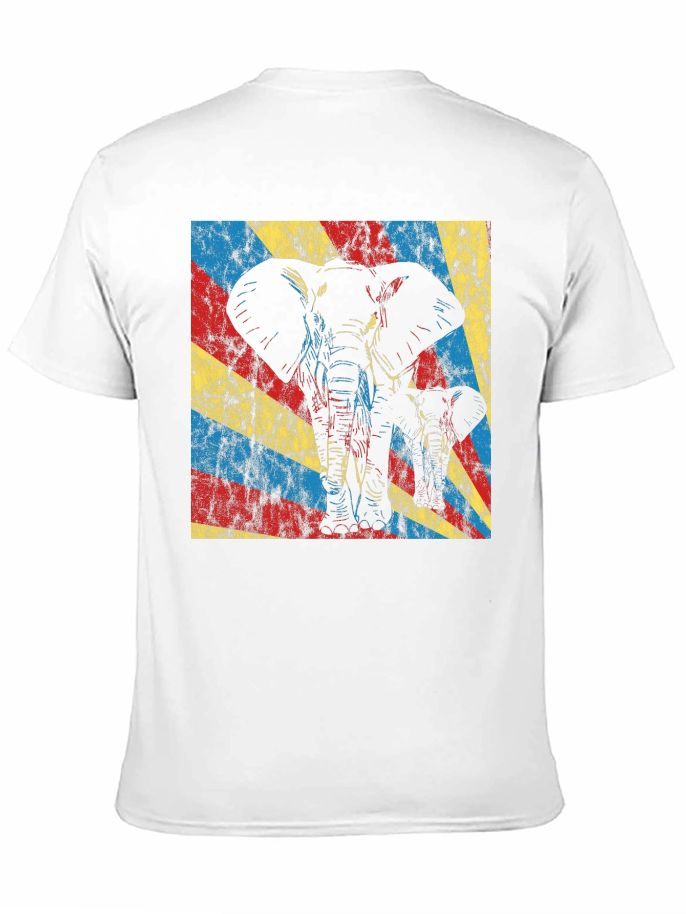 Elephant Graphic Tee - Retro Style Black T-Shirt