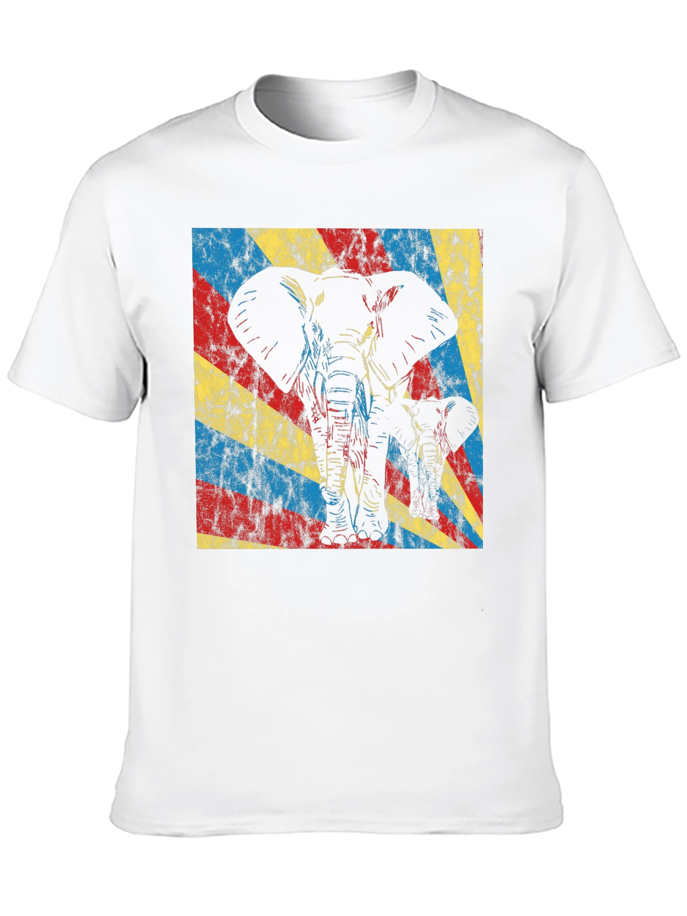 Elephant Graphic Tee - Retro Style Black T-Shirt