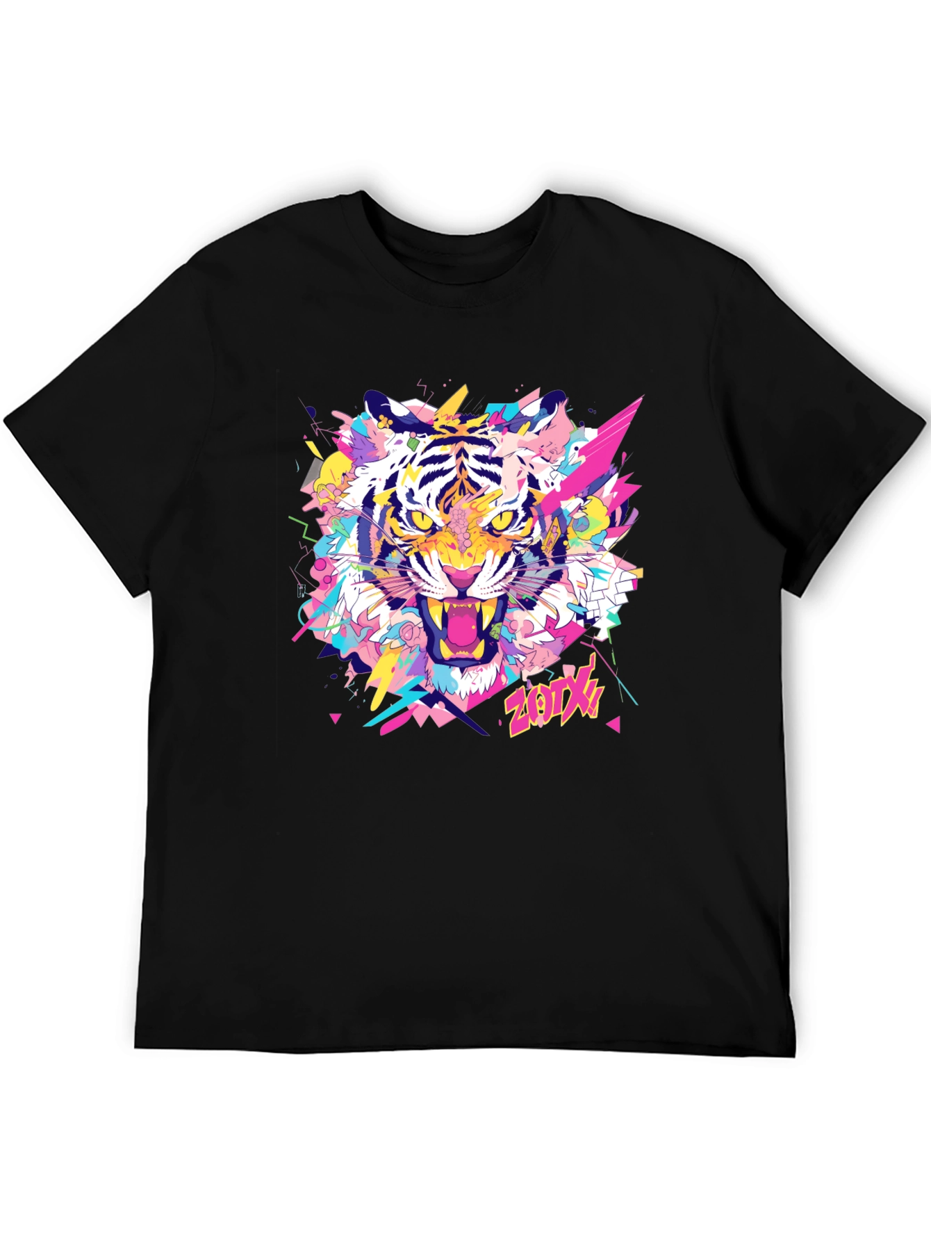 Bold Tiger Graphic Tee - Mens Black T-Shirt