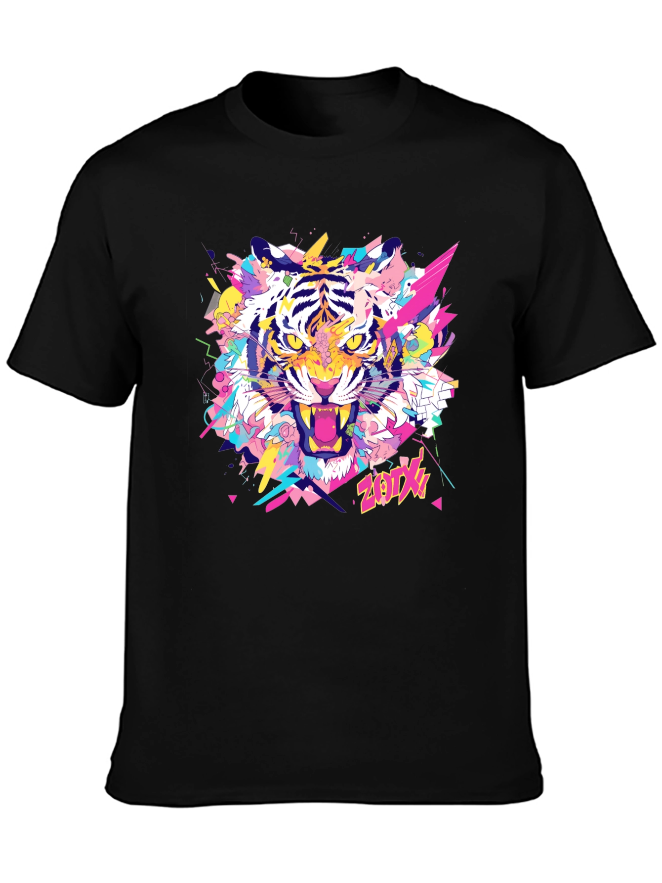 Bold Tiger Graphic Tee - Mens Black T-Shirt