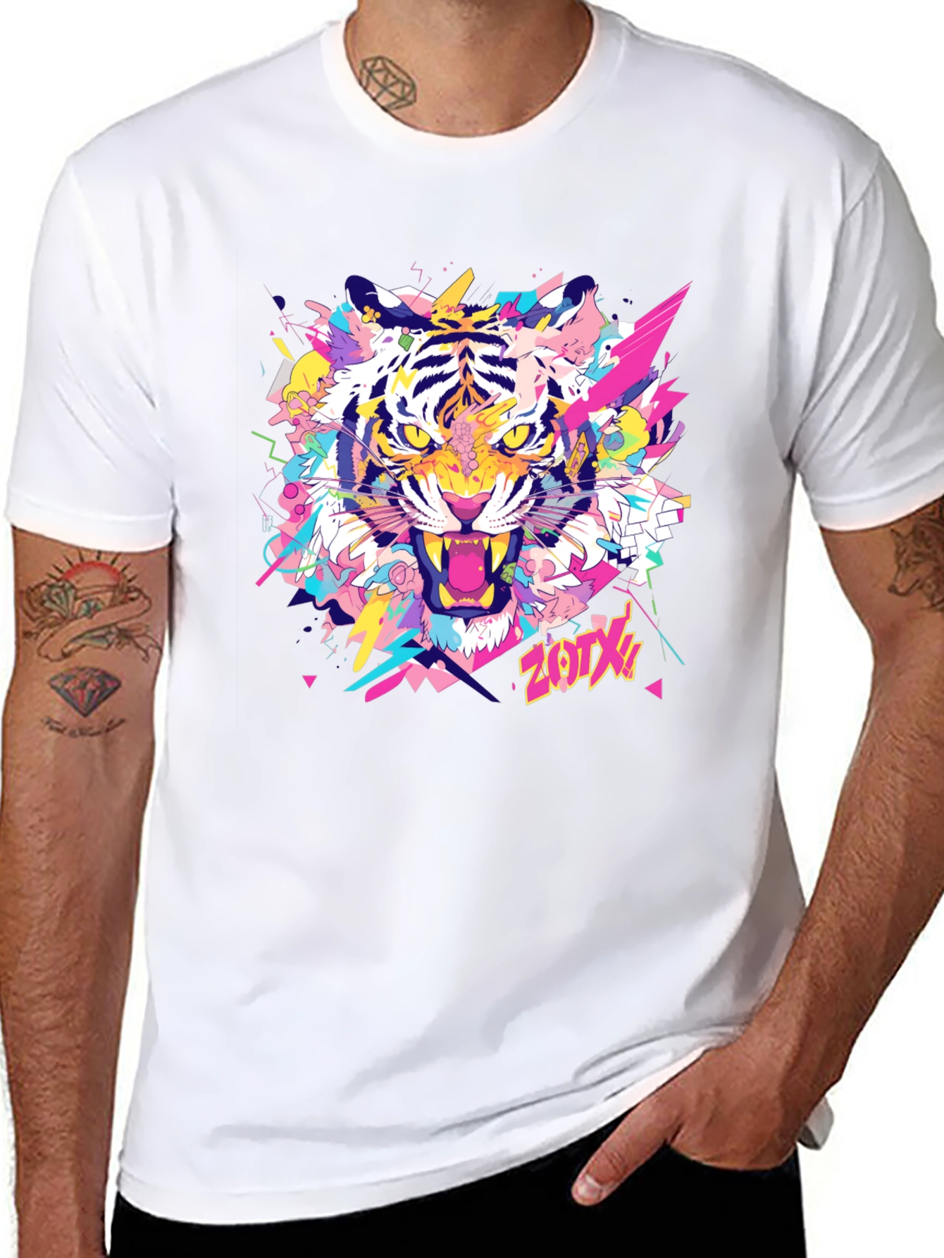 Bold Tiger Graphic Tee - Mens Black T-Shirt