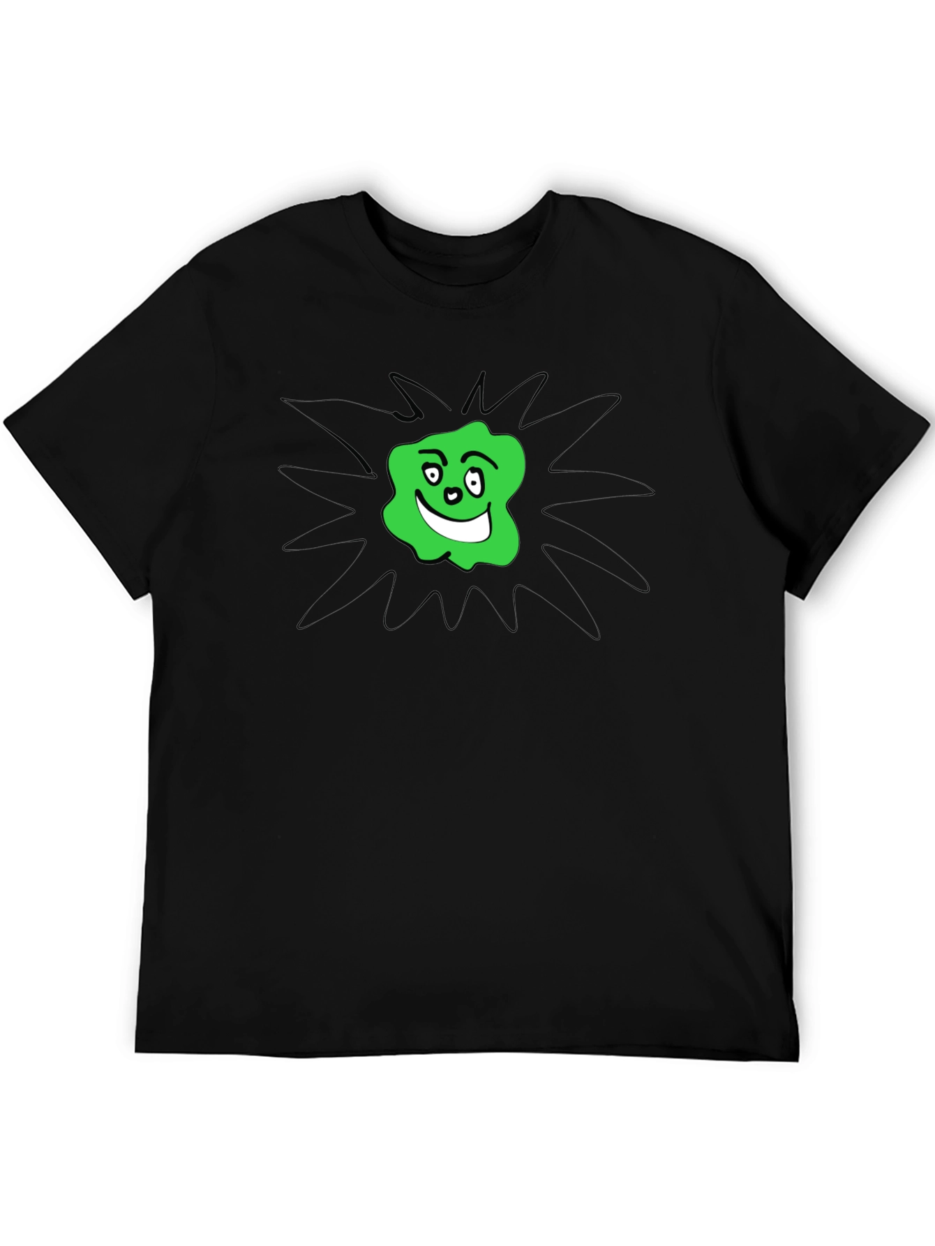 Groovy Green Blob Graphic Tee - Black
