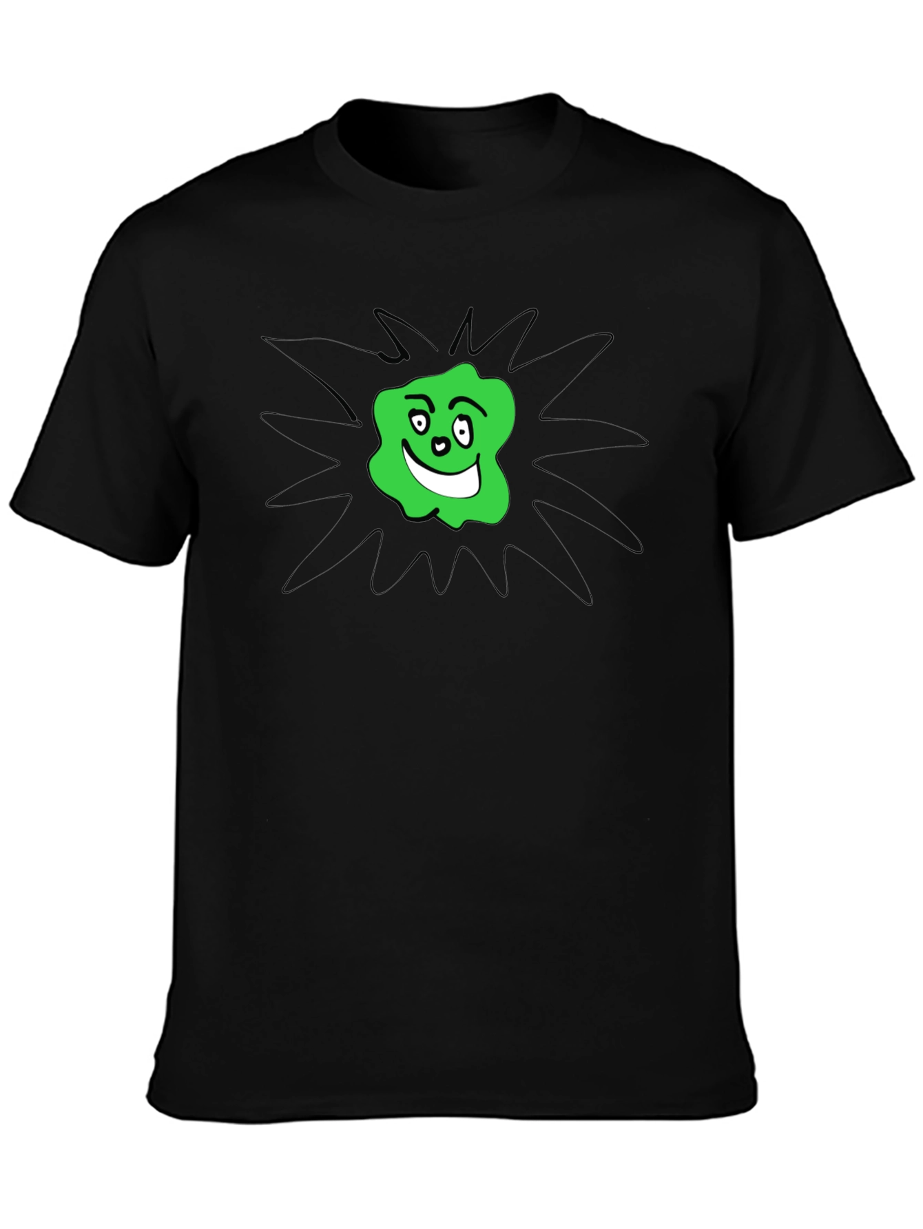 Groovy Green Blob Graphic Tee - Black