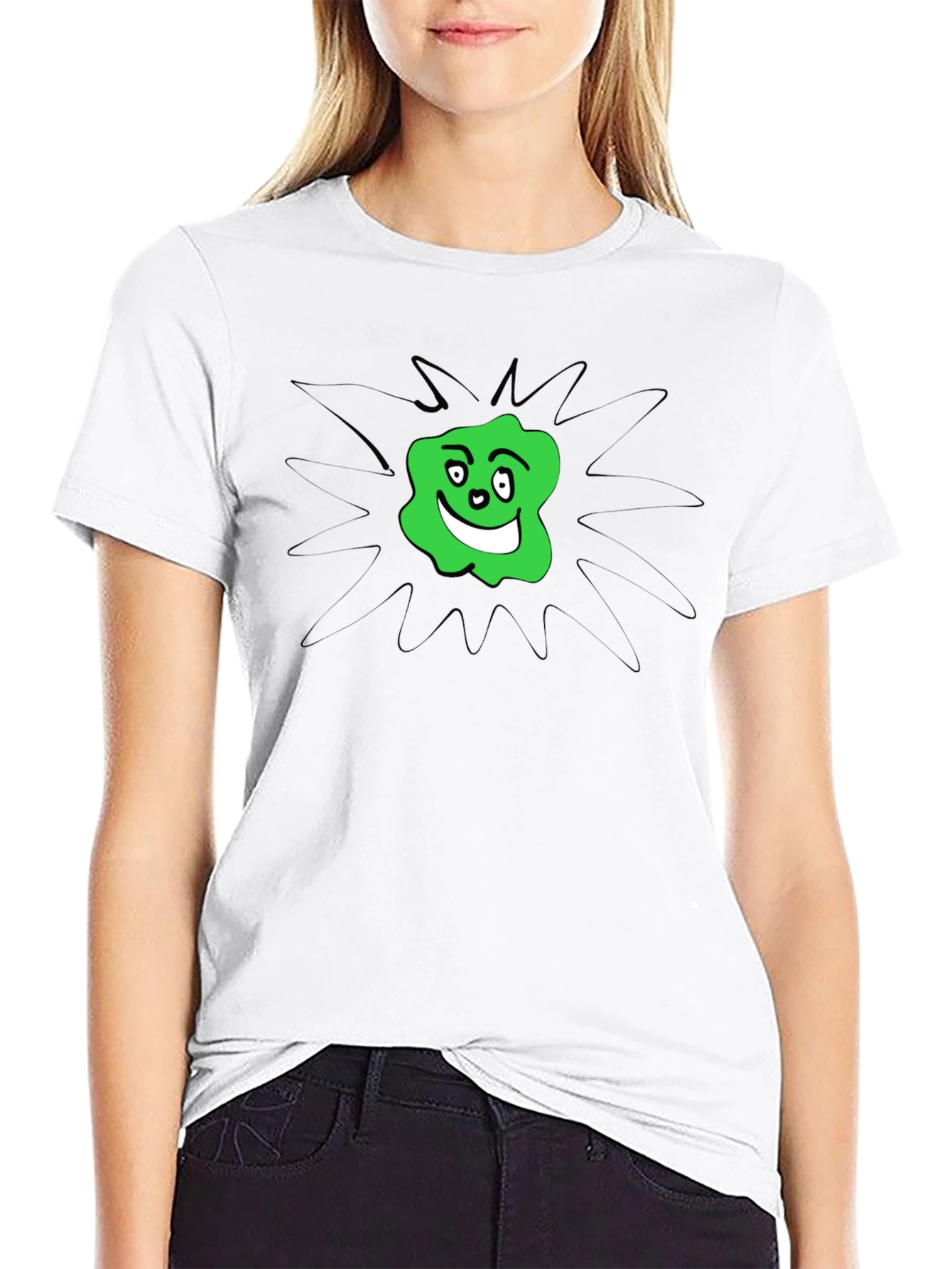 Groovy Green Blob Graphic Tee - Black