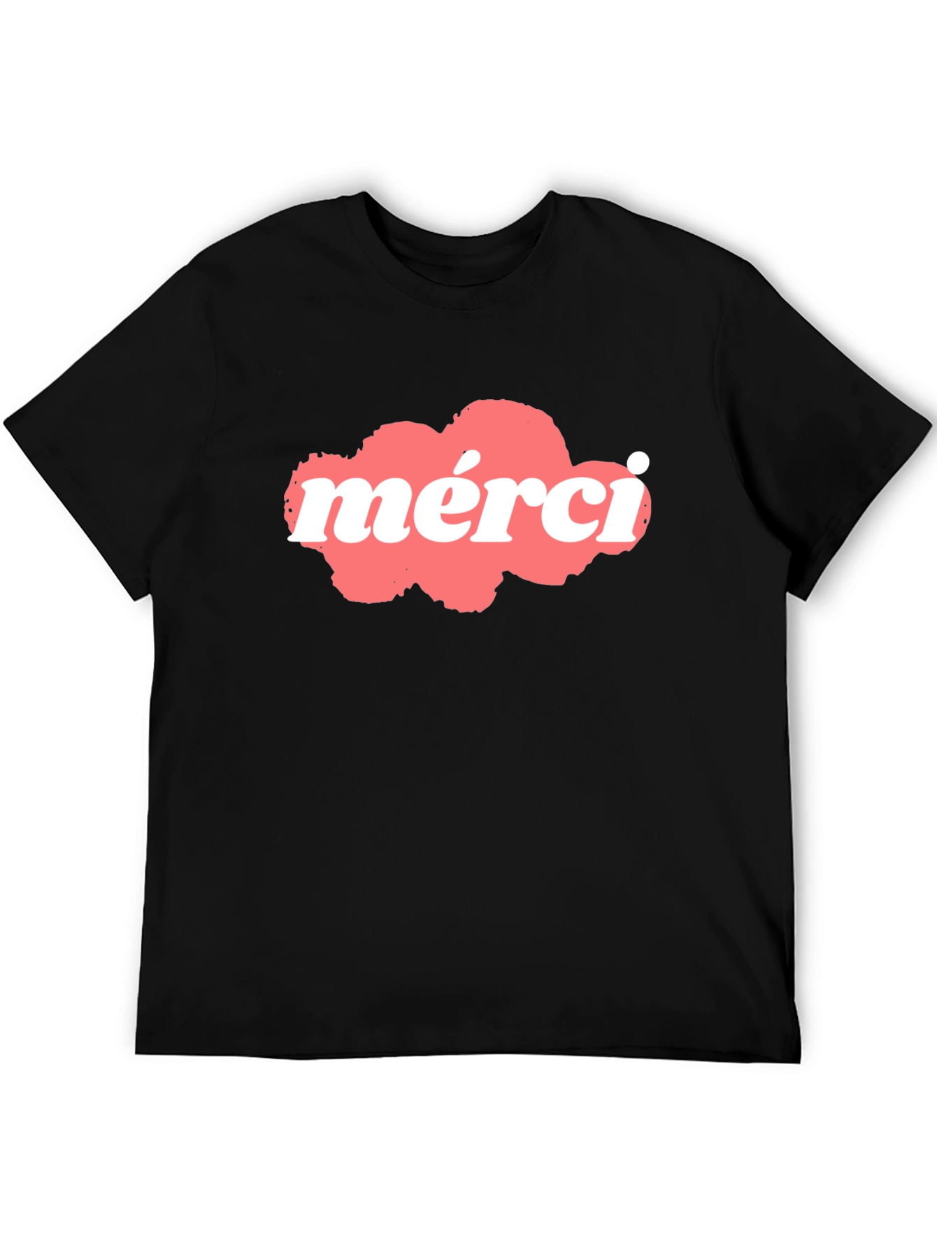Merci Graphic T-Shirt - Black Cotton Blend
