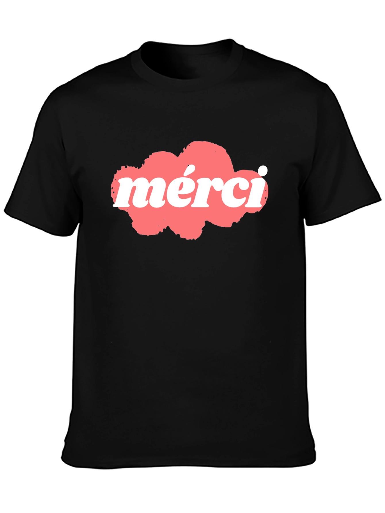 Merci Graphic T-Shirt - Black Cotton Blend