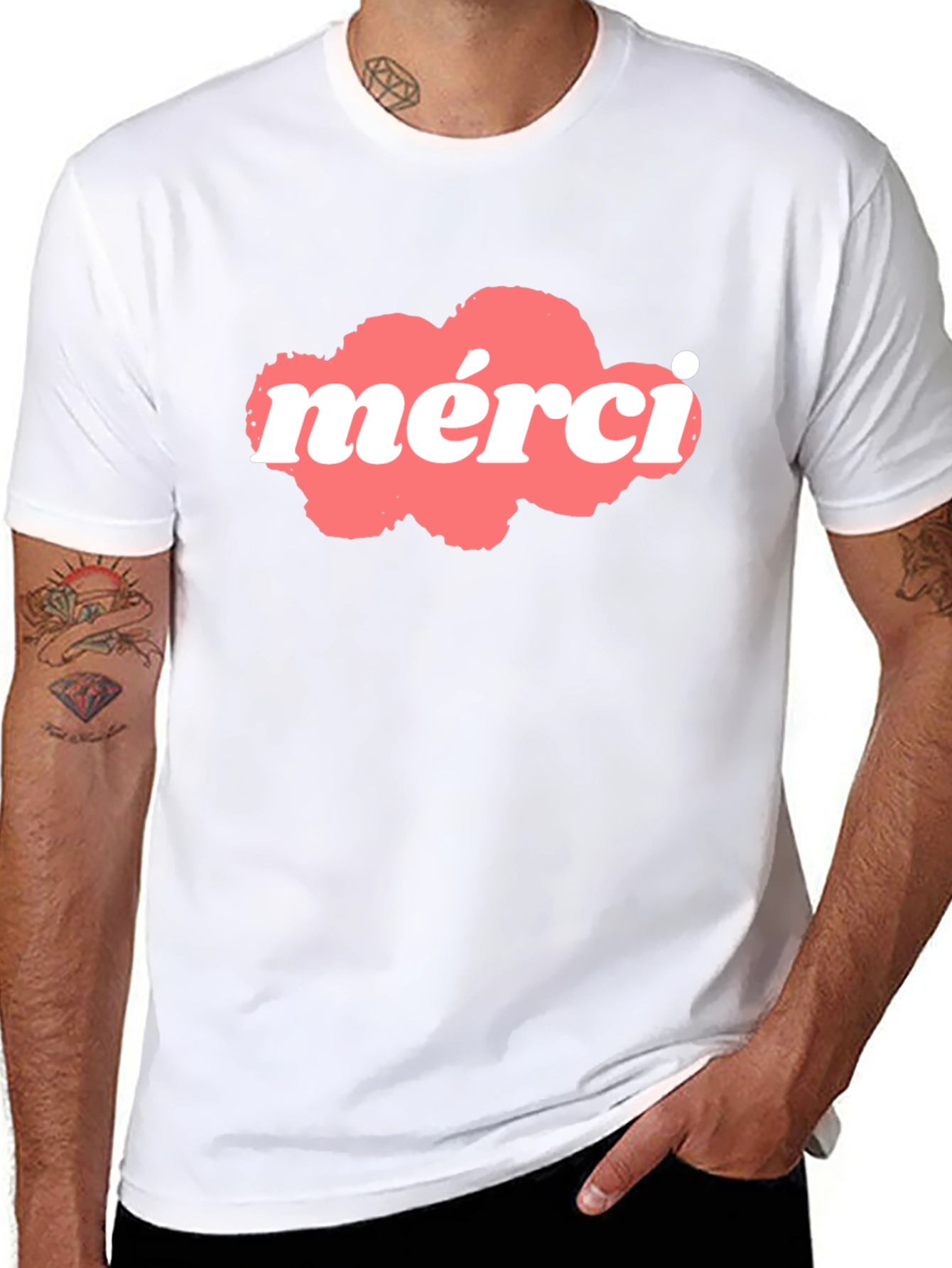 Merci Graphic T-Shirt - Black Cotton Blend