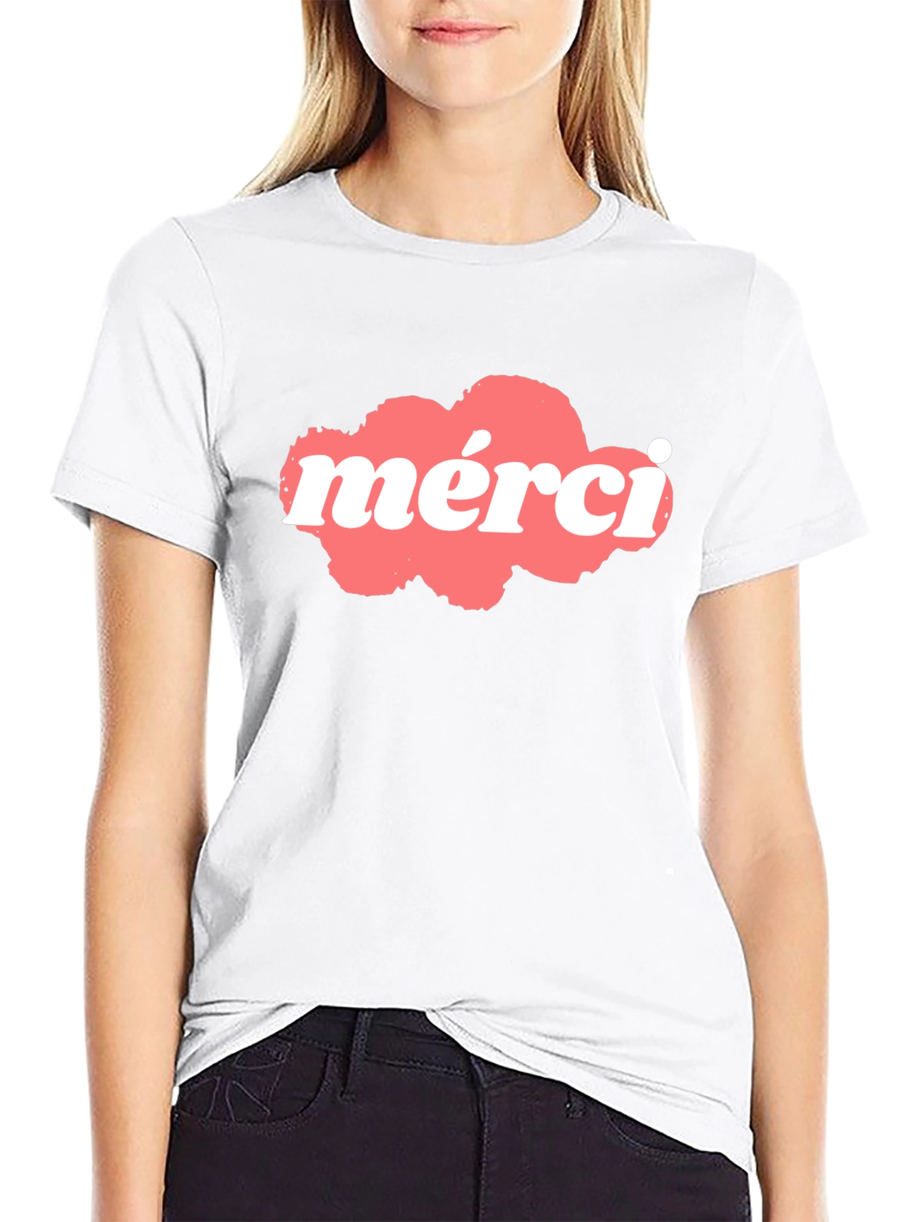 Merci Graphic T-Shirt - Black Cotton Blend
