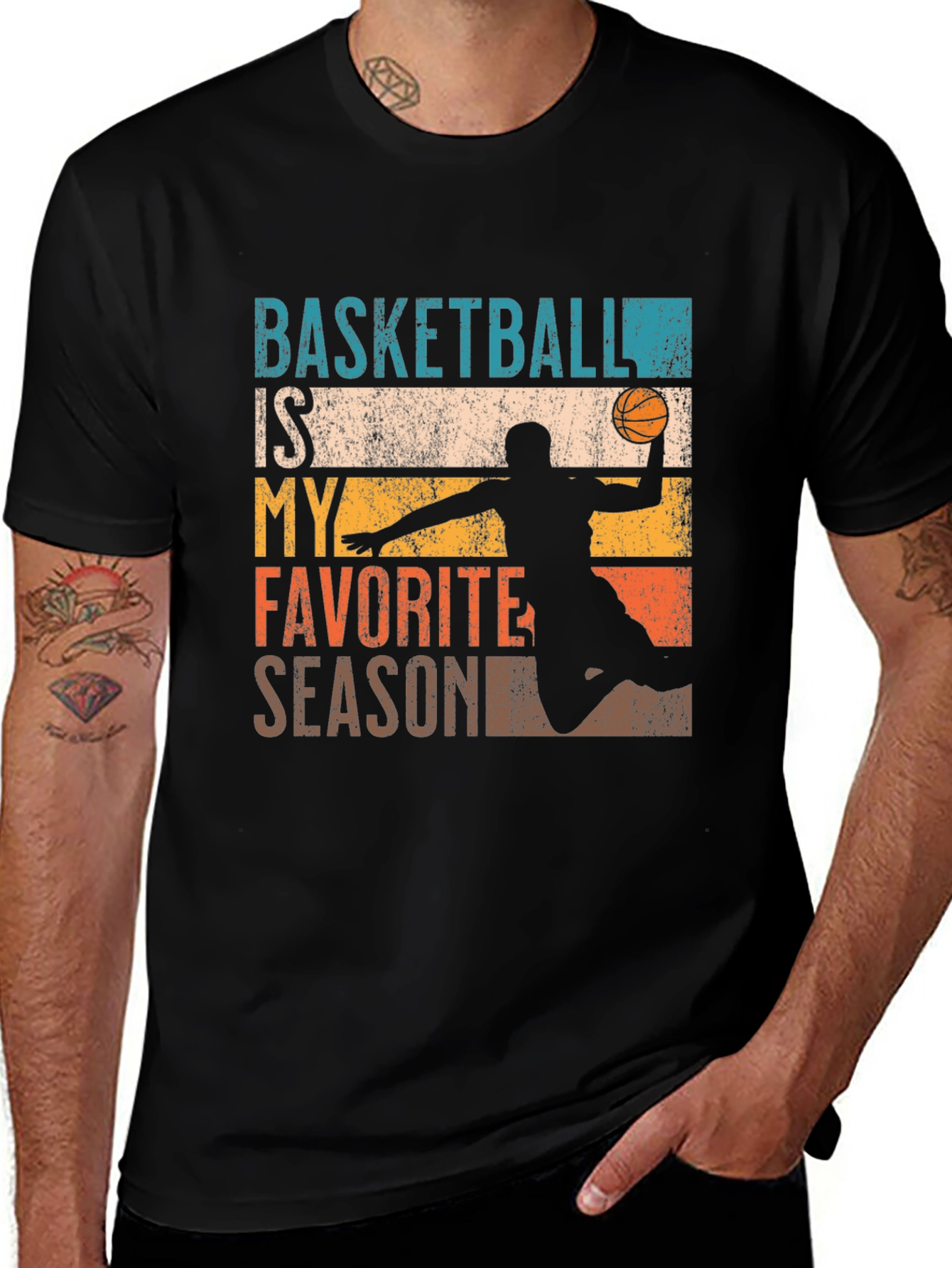 Basketball is My Favorite Season Black T-Shirt