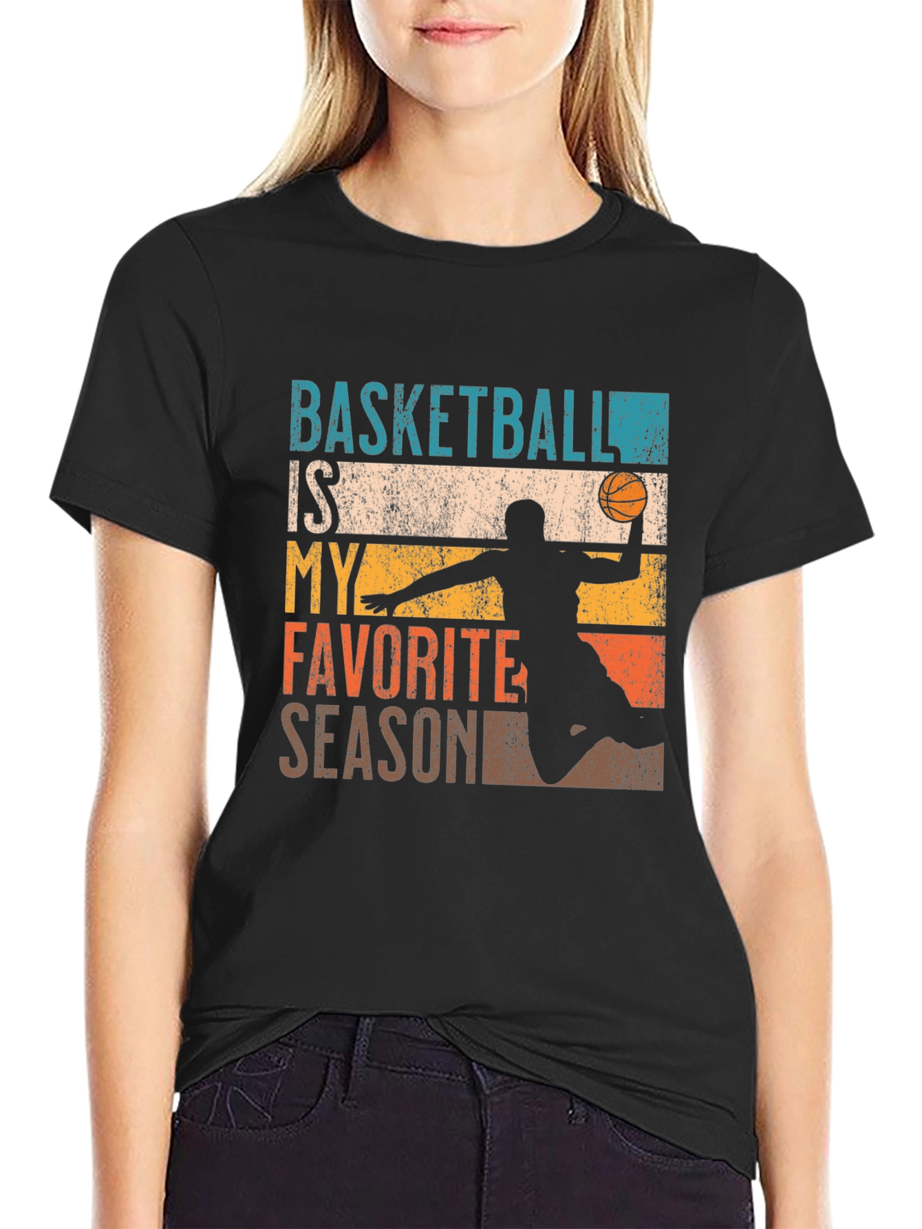 Basketball is My Favorite Season Black T-Shirt