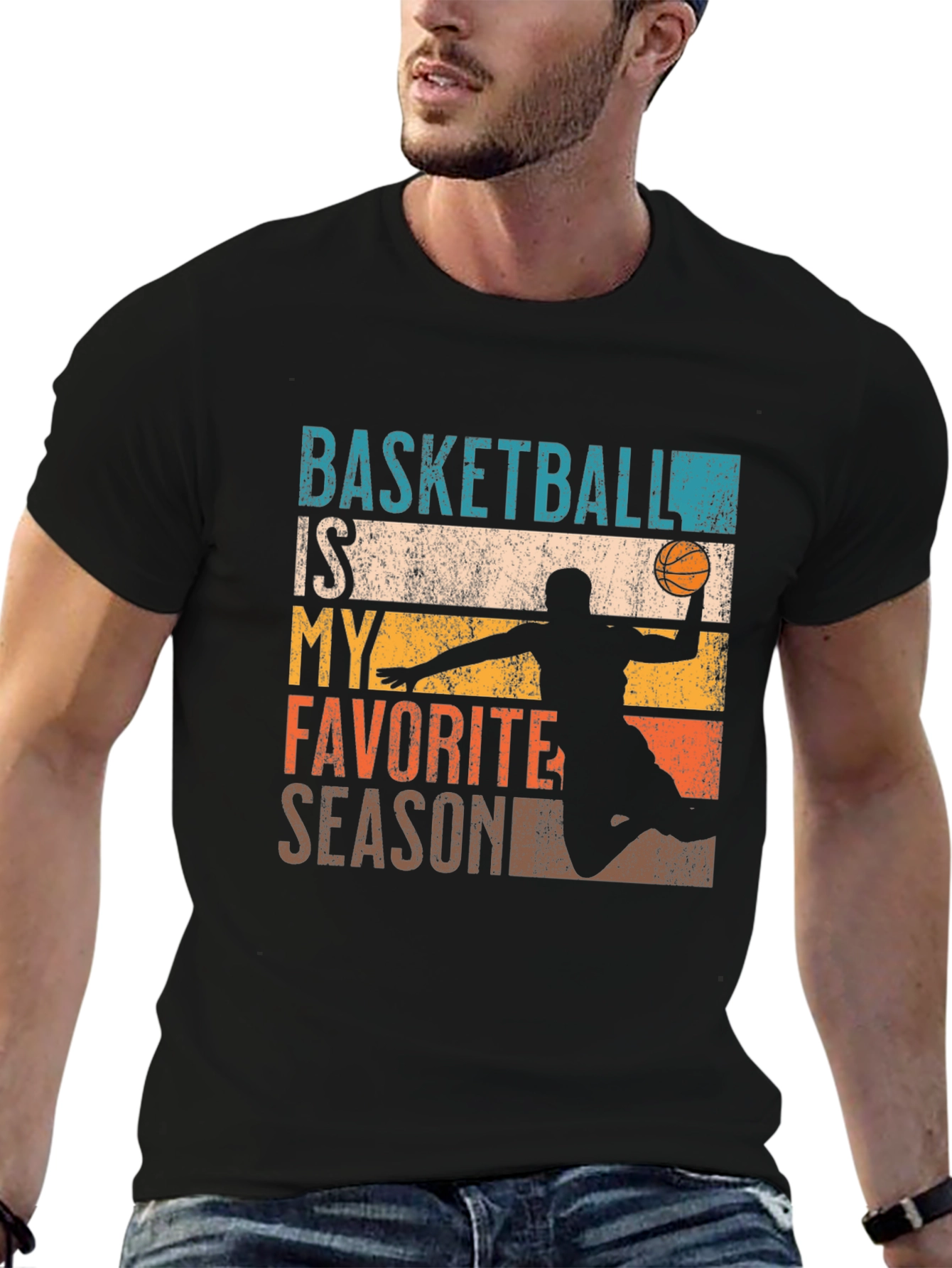 Basketball is My Favorite Season Black T-Shirt