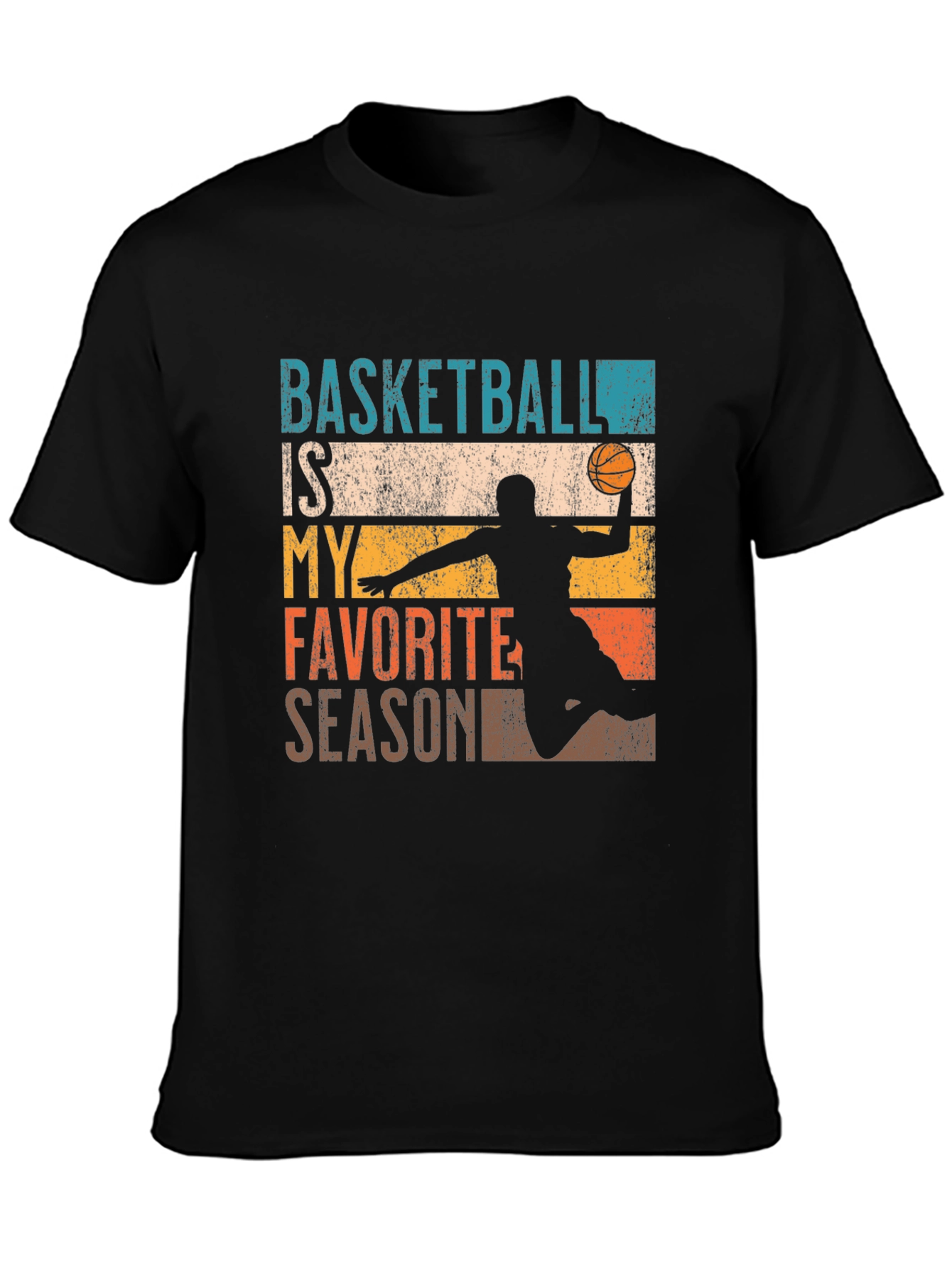 Basketball is My Favorite Season Black T-Shirt