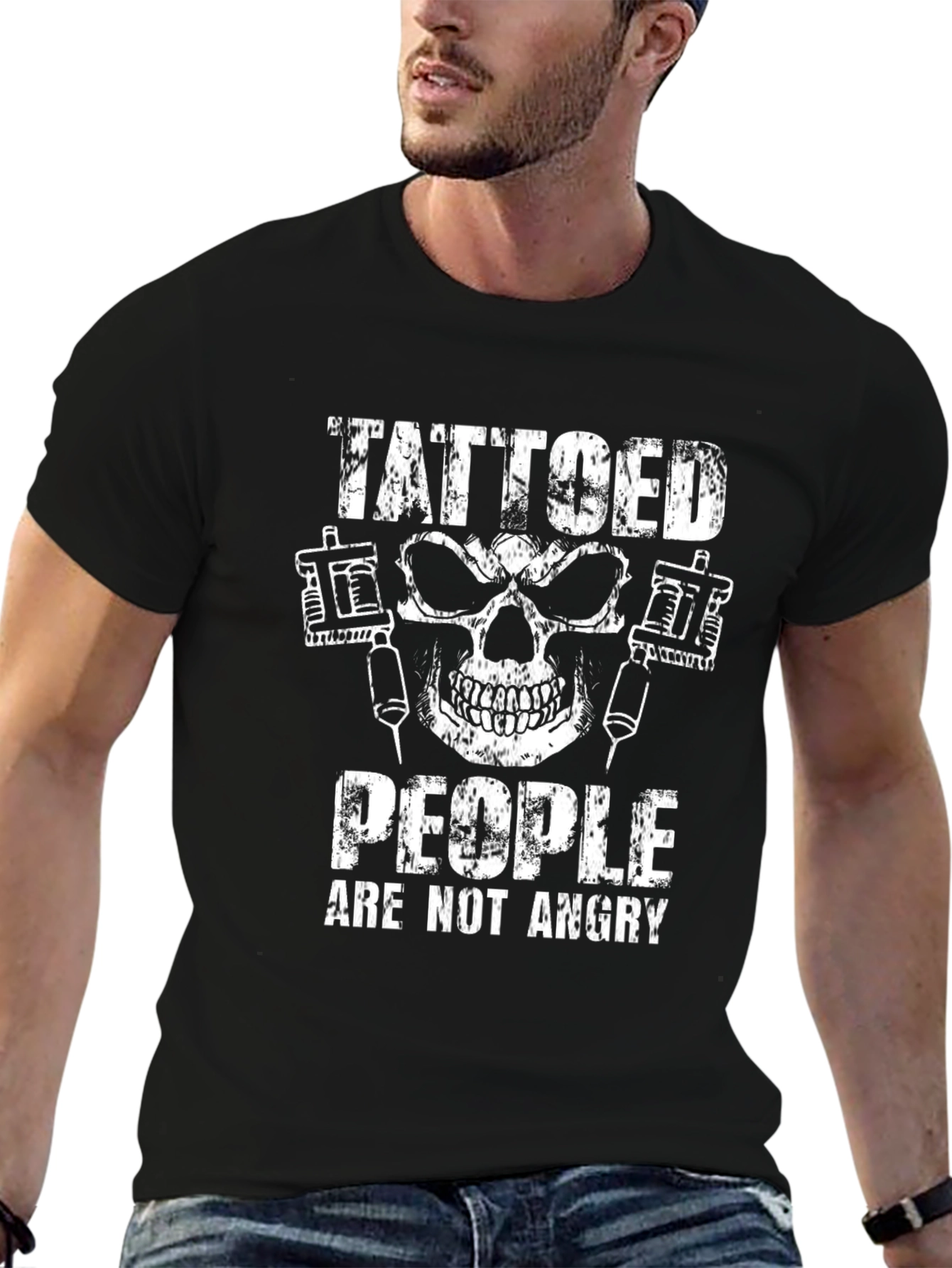 Tattooed People Skull Graphic T-Shirt - Black