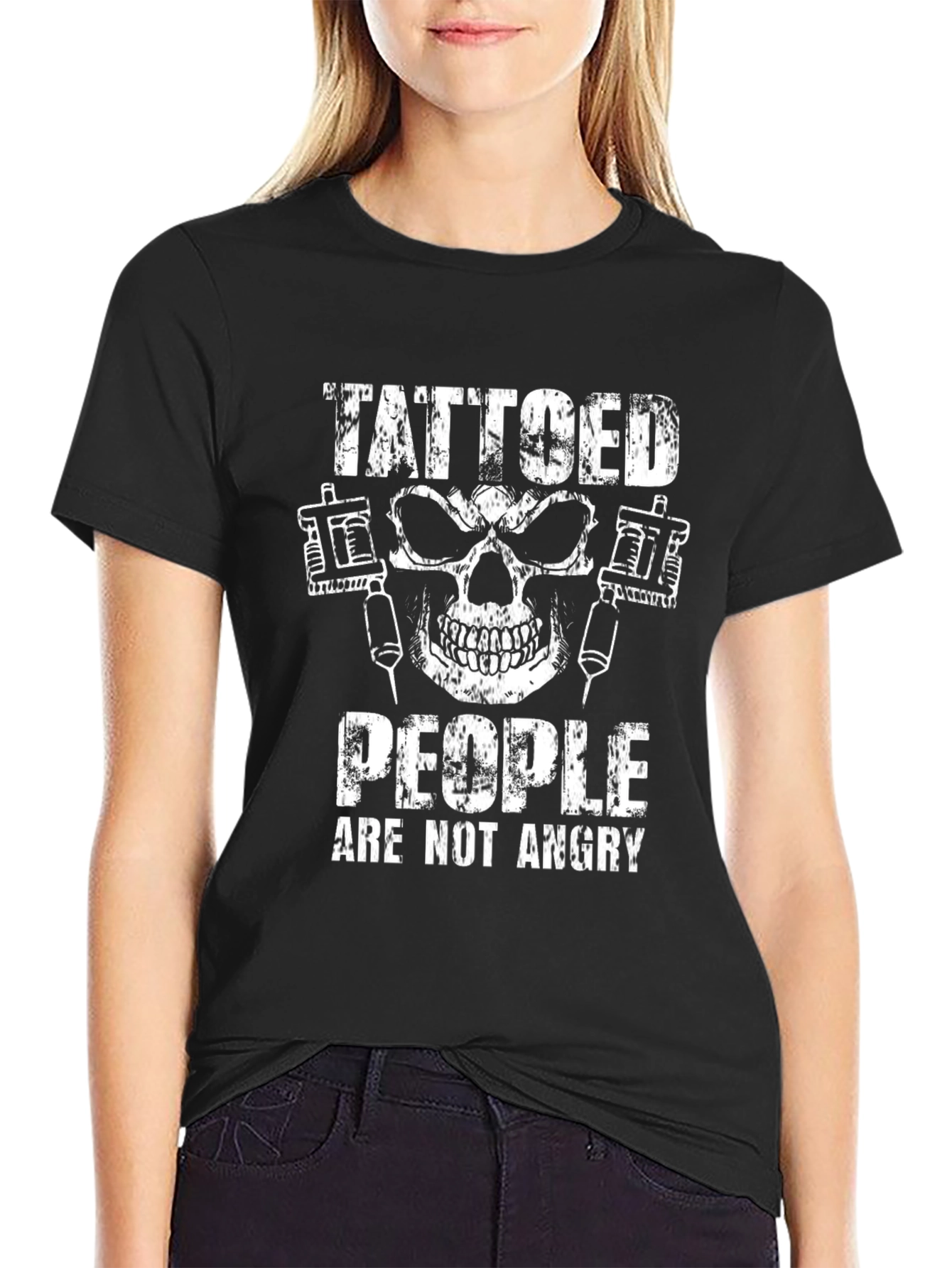 Tattooed People Skull Graphic T-Shirt - Black