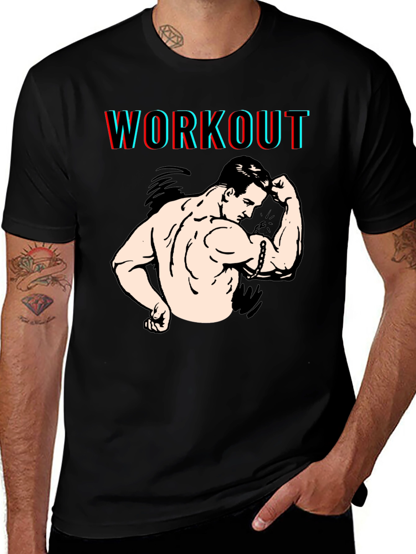 Workout Graphic Black T-Shirt