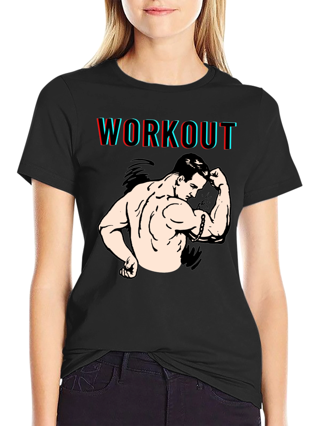 Workout Graphic Black T-Shirt