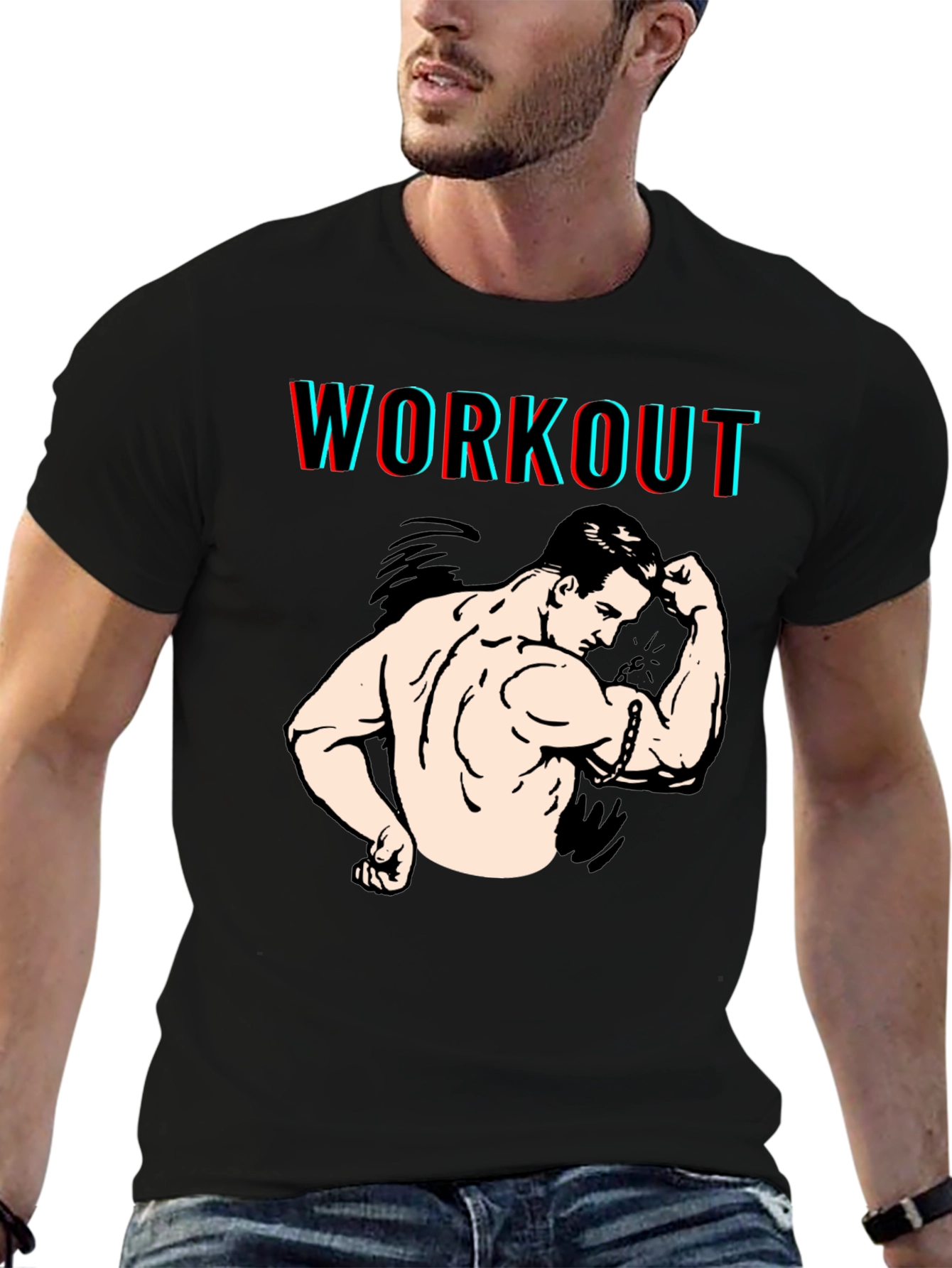 Workout Graphic Black T-Shirt