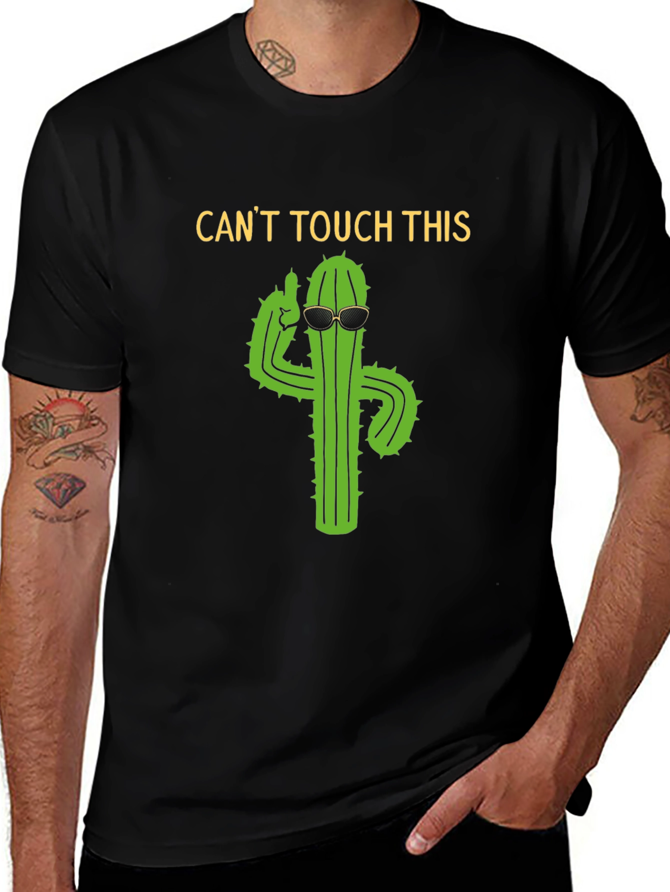 Cant Touch This Cactus Black T-Shirt
