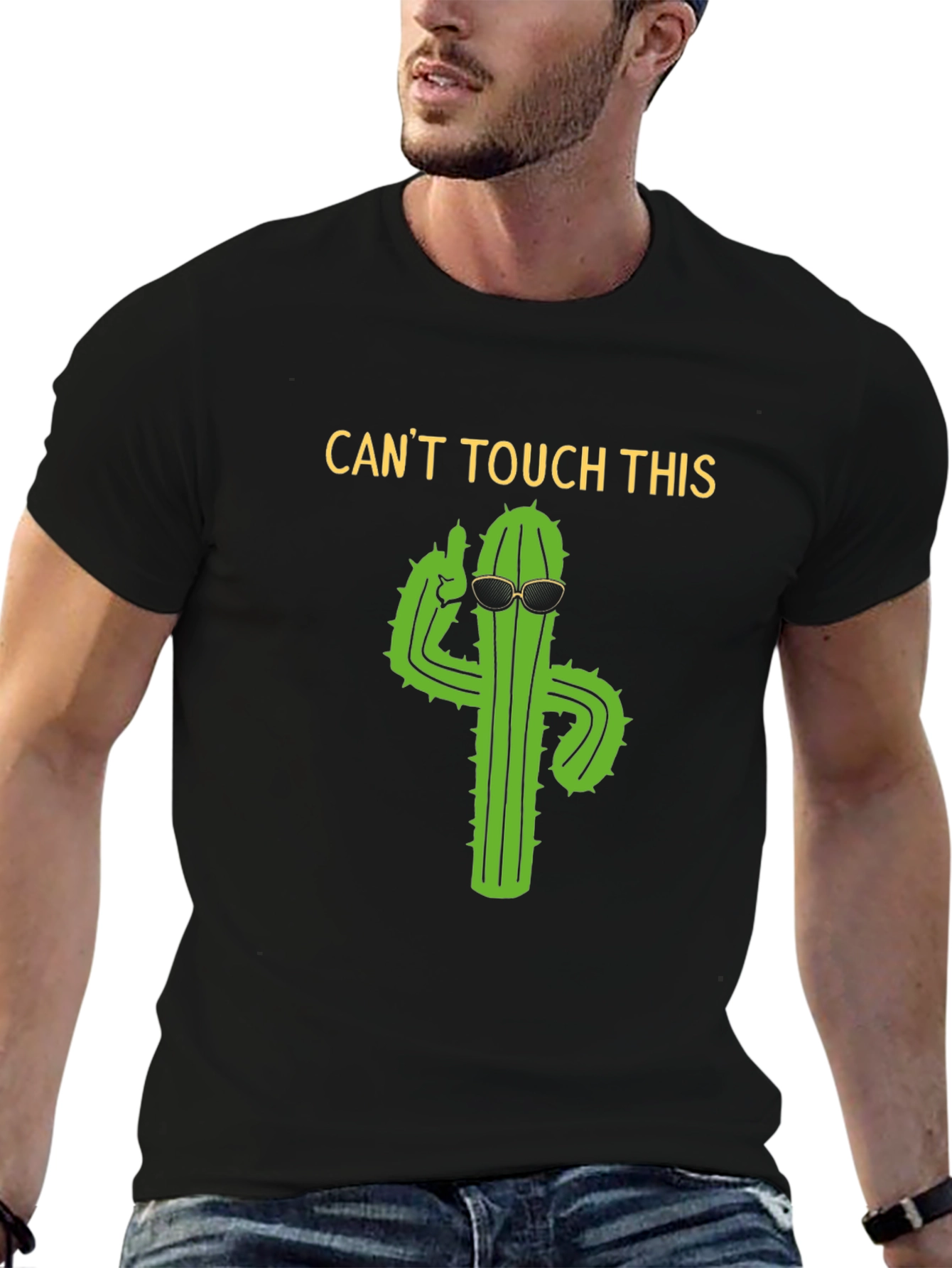 Cant Touch This Cactus Black T-Shirt