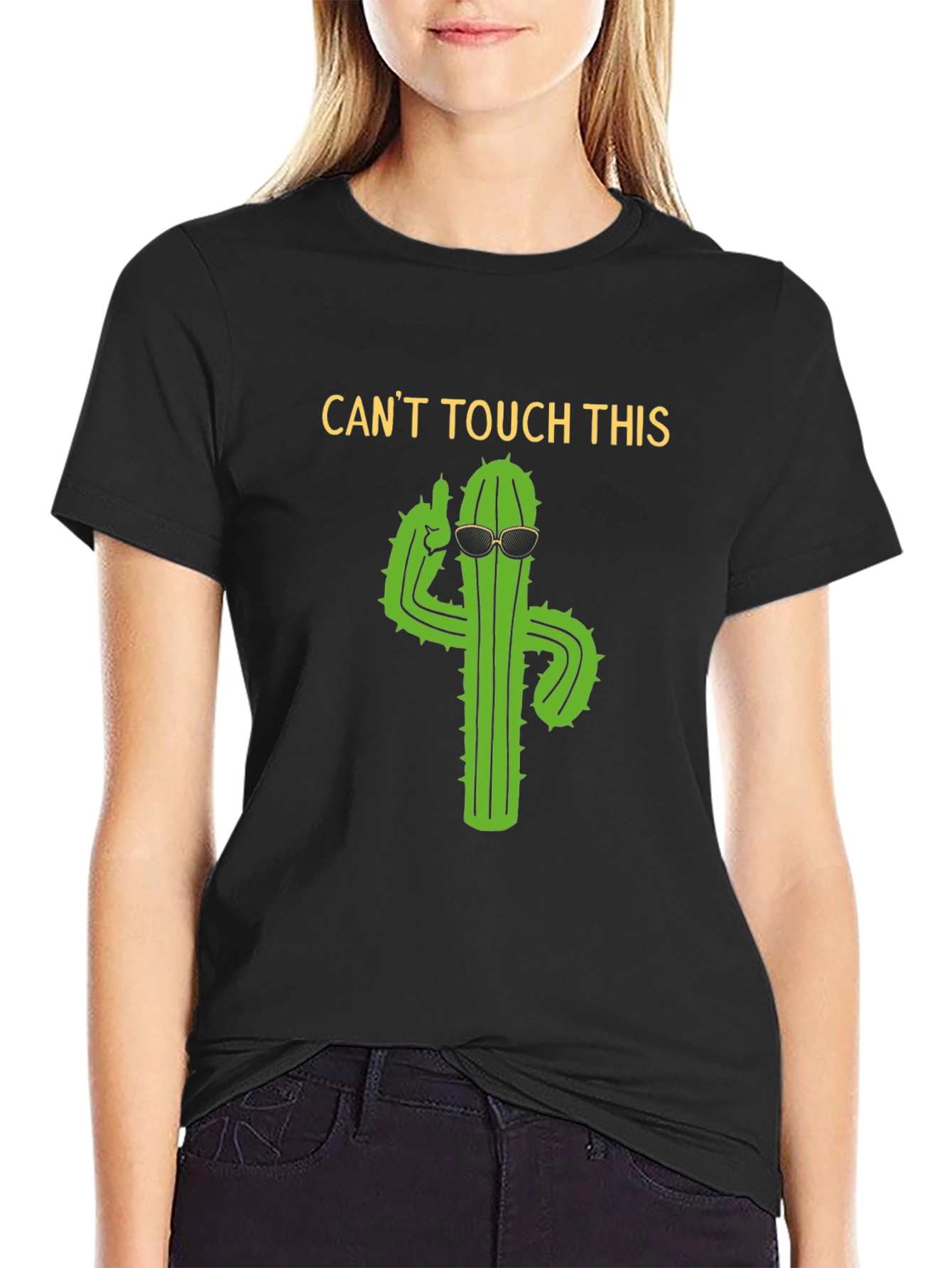 Cant Touch This Cactus Black T-Shirt