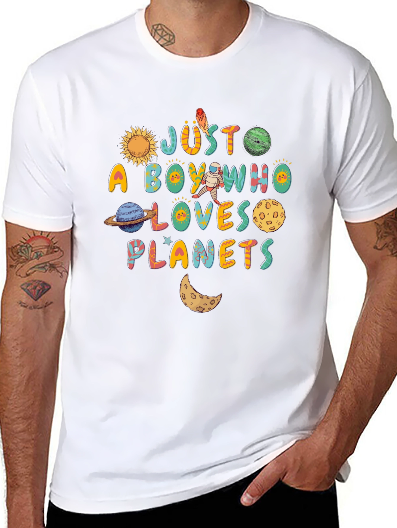Just A Boy Who Loves Planets Graphic T-Shirt