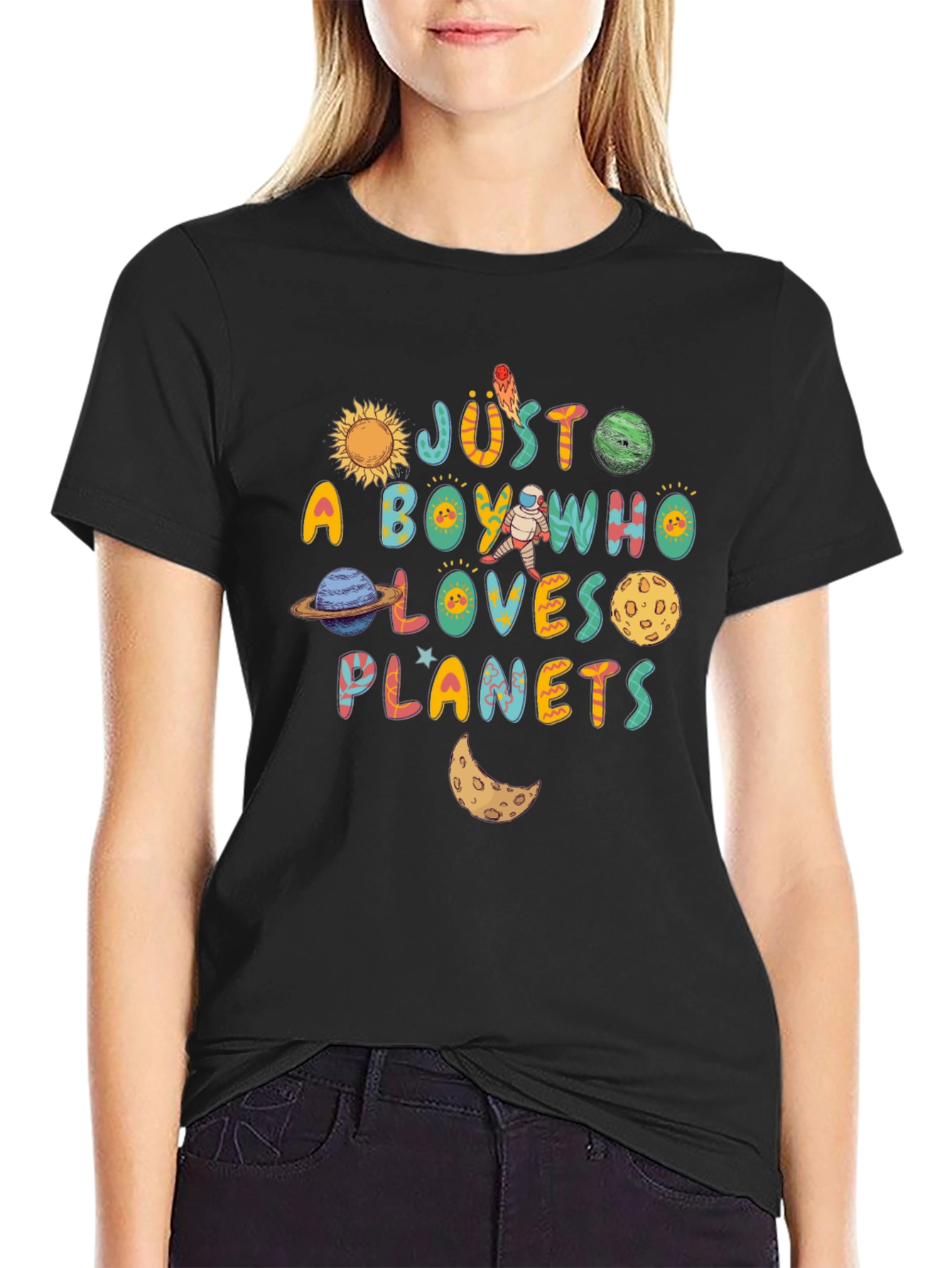 Just A Boy Who Loves Planets Graphic T-Shirt