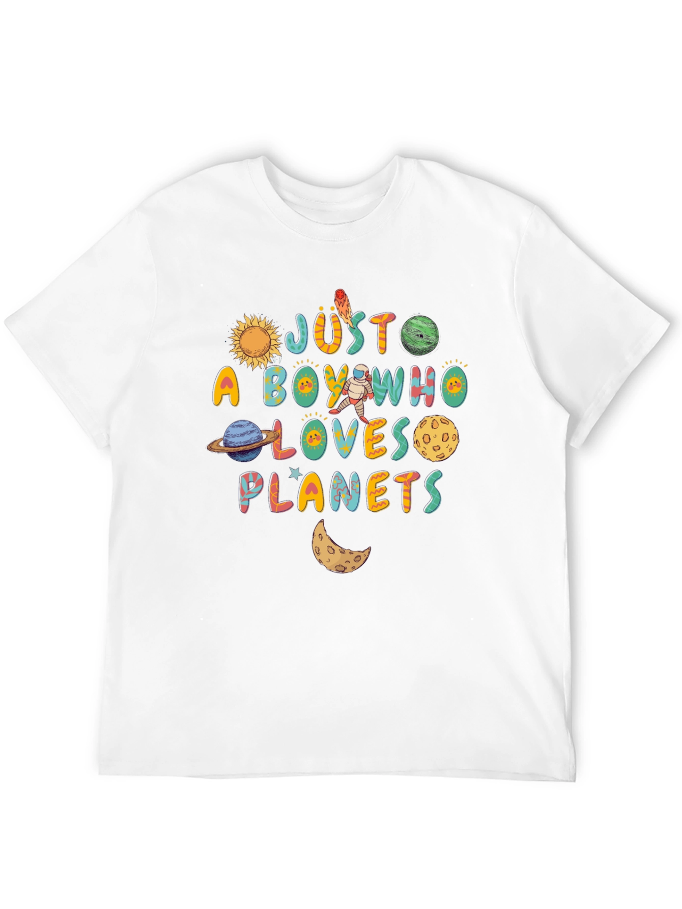 Just A Boy Who Loves Planets Graphic T-Shirt