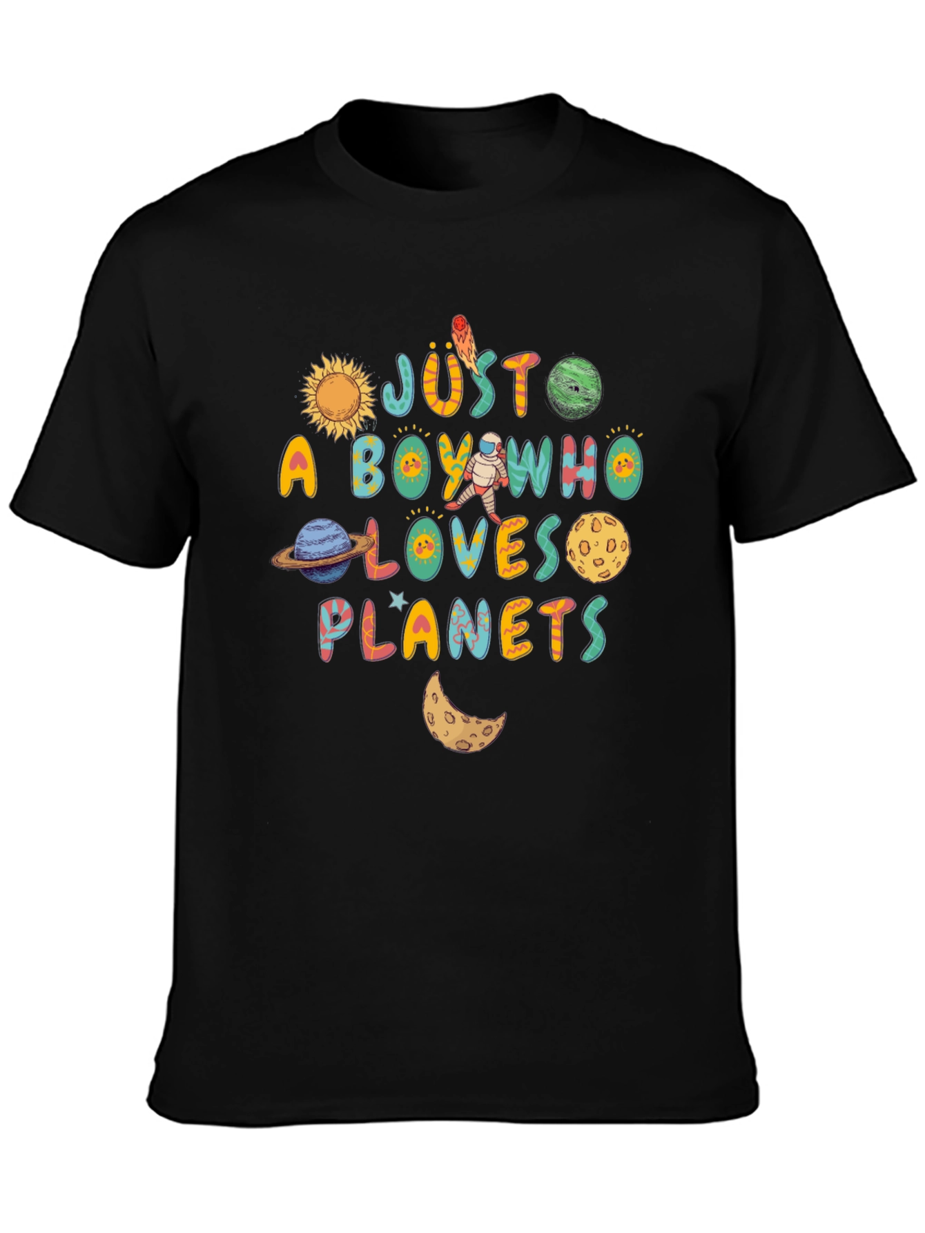Just A Boy Who Loves Planets Graphic T-Shirt