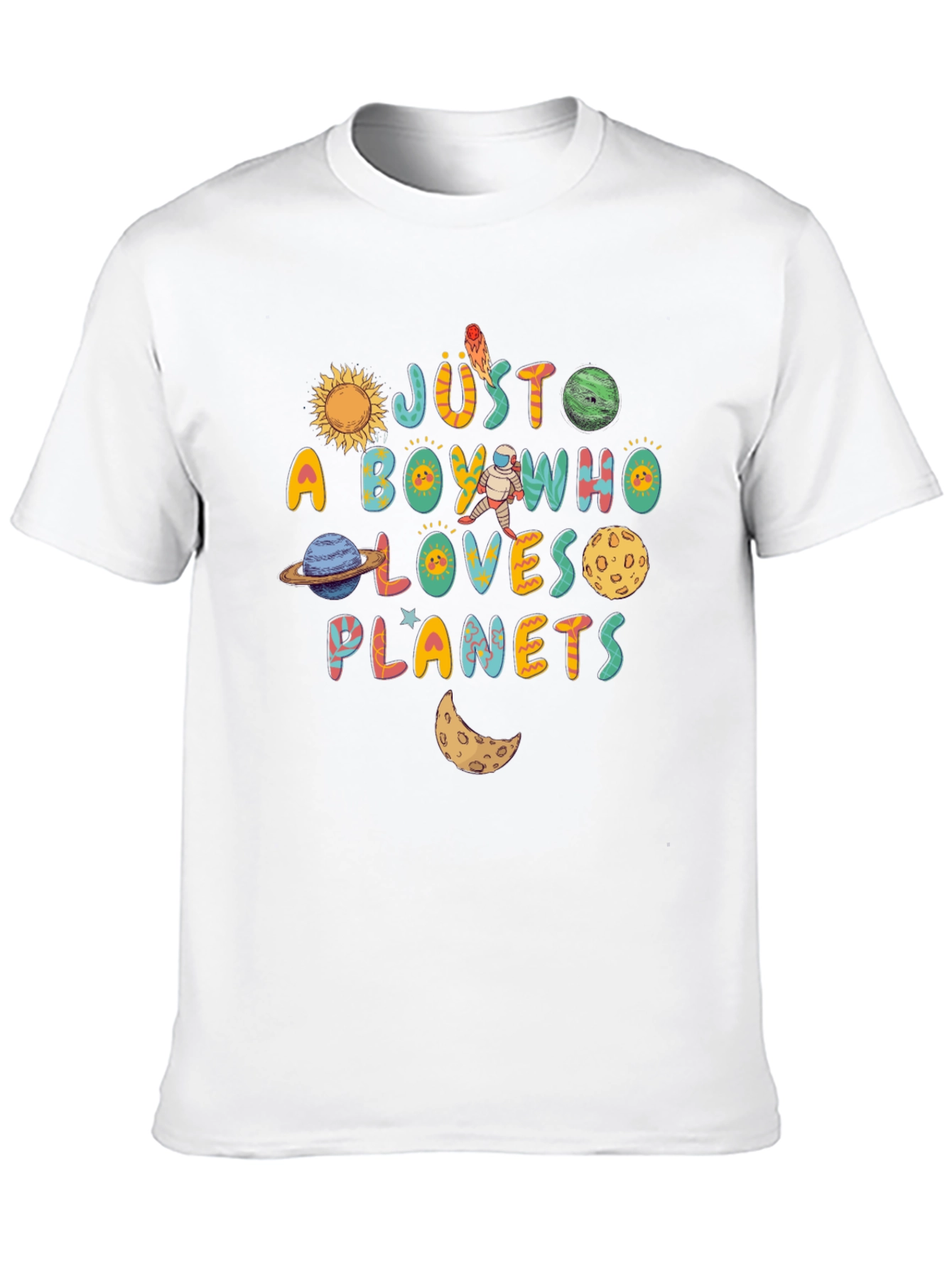 Just A Boy Who Loves Planets Graphic T-Shirt