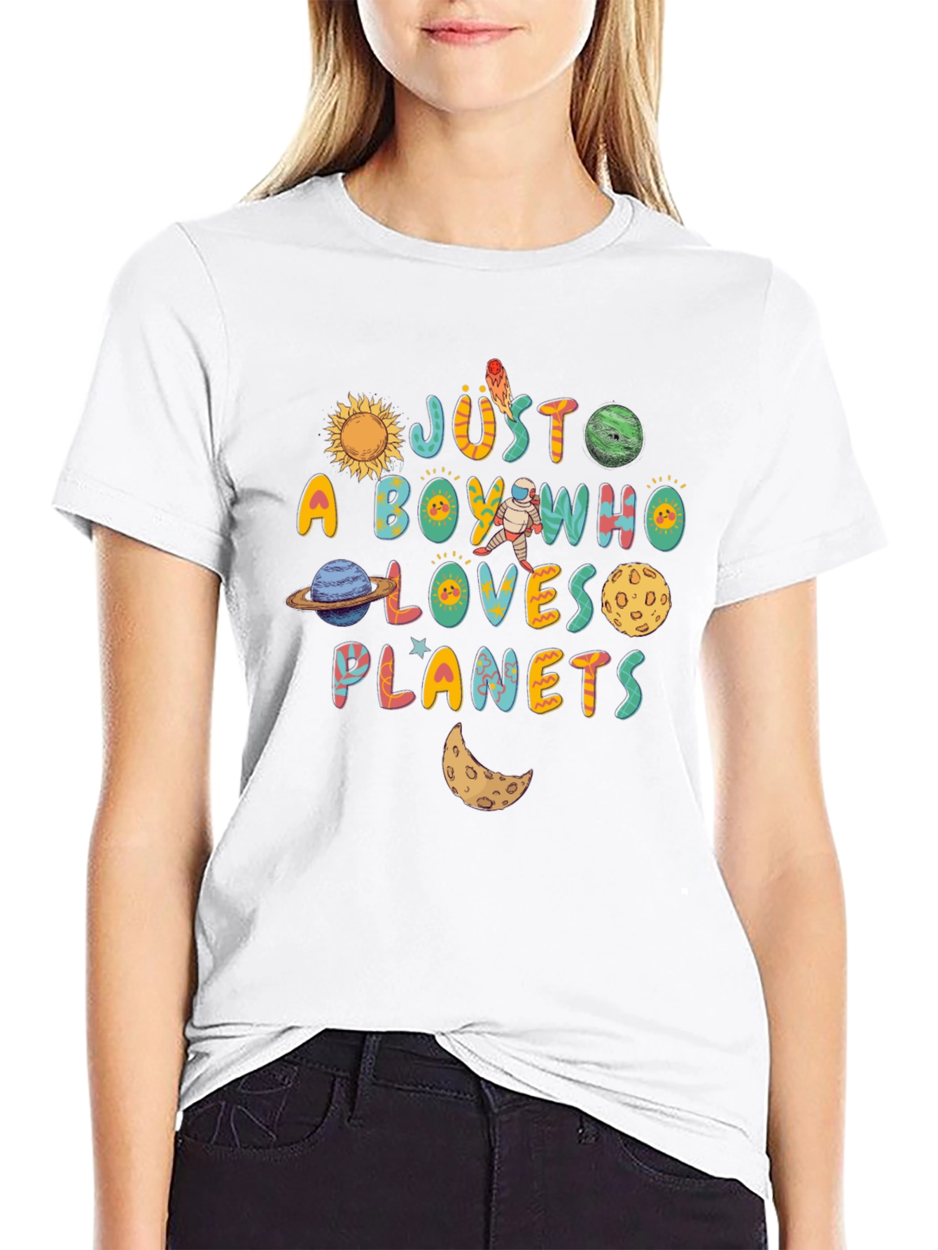 Just A Boy Who Loves Planets Graphic T-Shirt