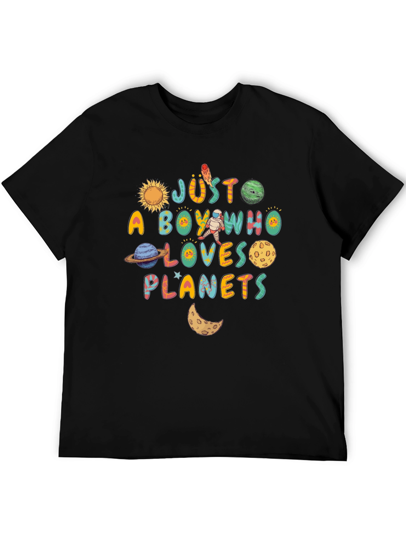 Just A Boy Who Loves Planets Graphic T-Shirt