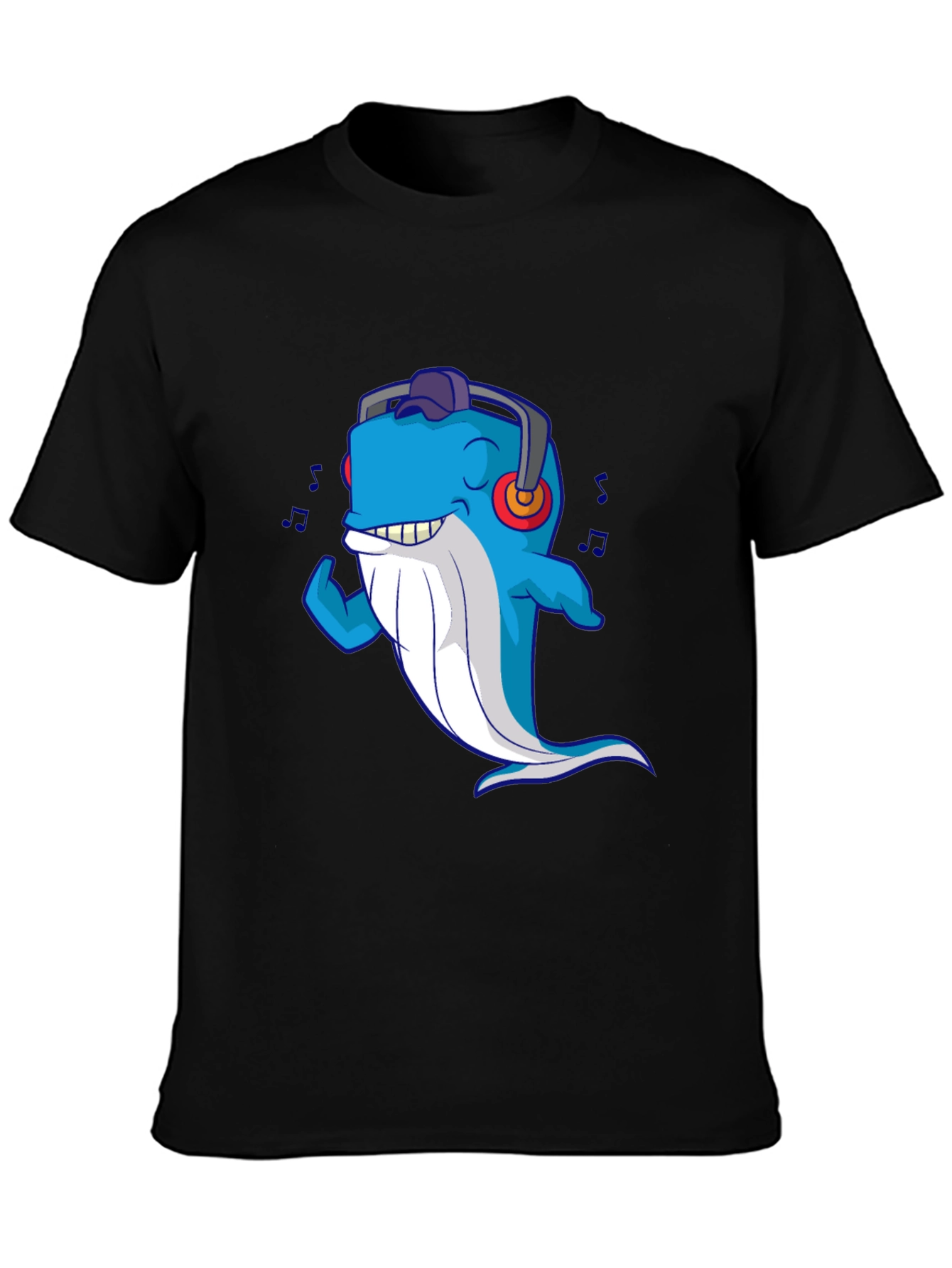 Cool Whale Graphic Tee - Mens Black T-Shirt