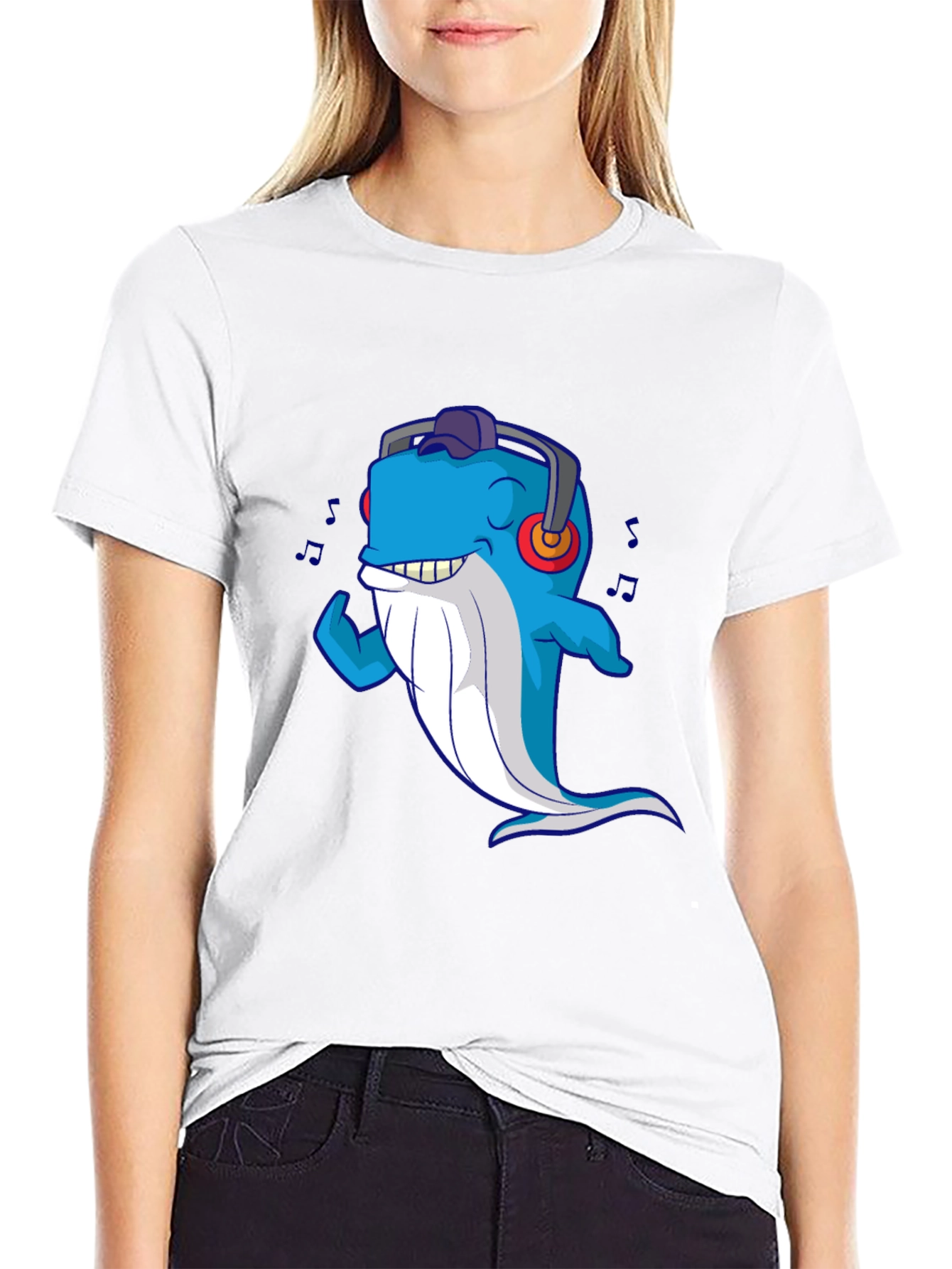 Cool Whale Graphic Tee - Mens Black T-Shirt