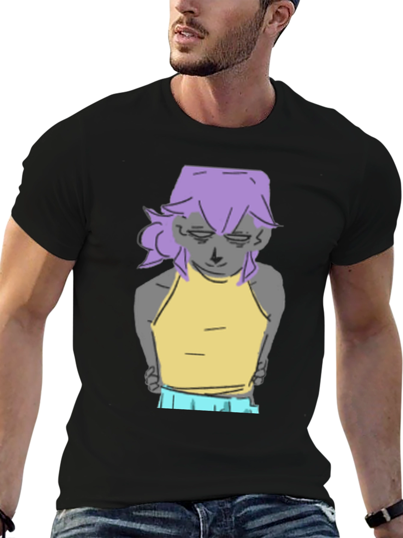 Cool Cartoon Graphic Tee - Black Unisex T-Shirt