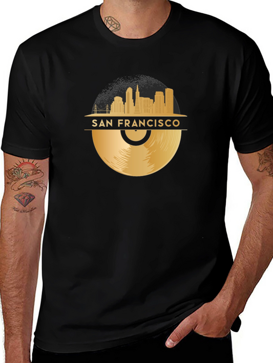 San Francisco Record T-Shirt - Golden City Skyline